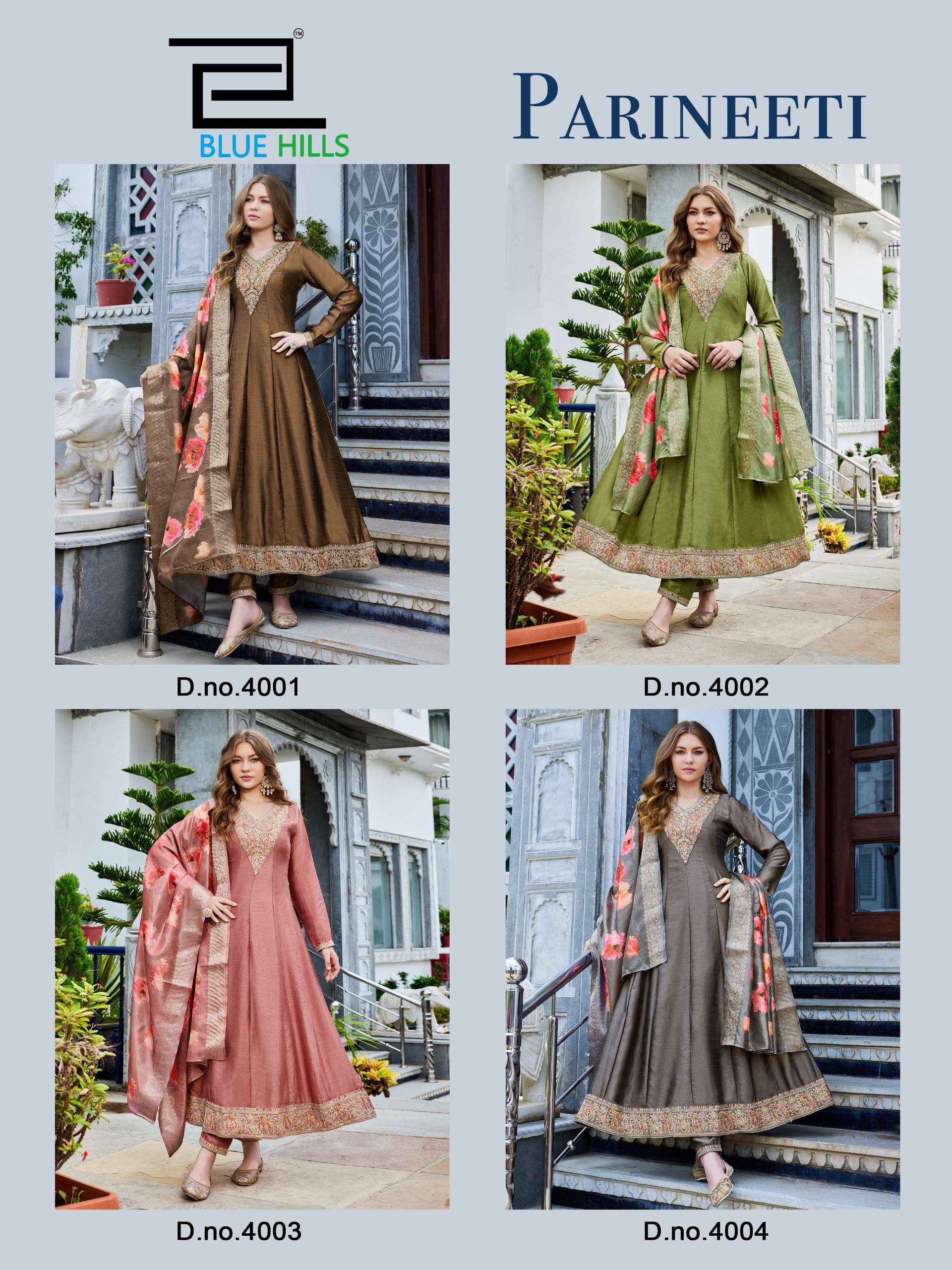 Blue Hills Parineeti Vichitra Silk Kurti Combo 4 pcs Catalogue