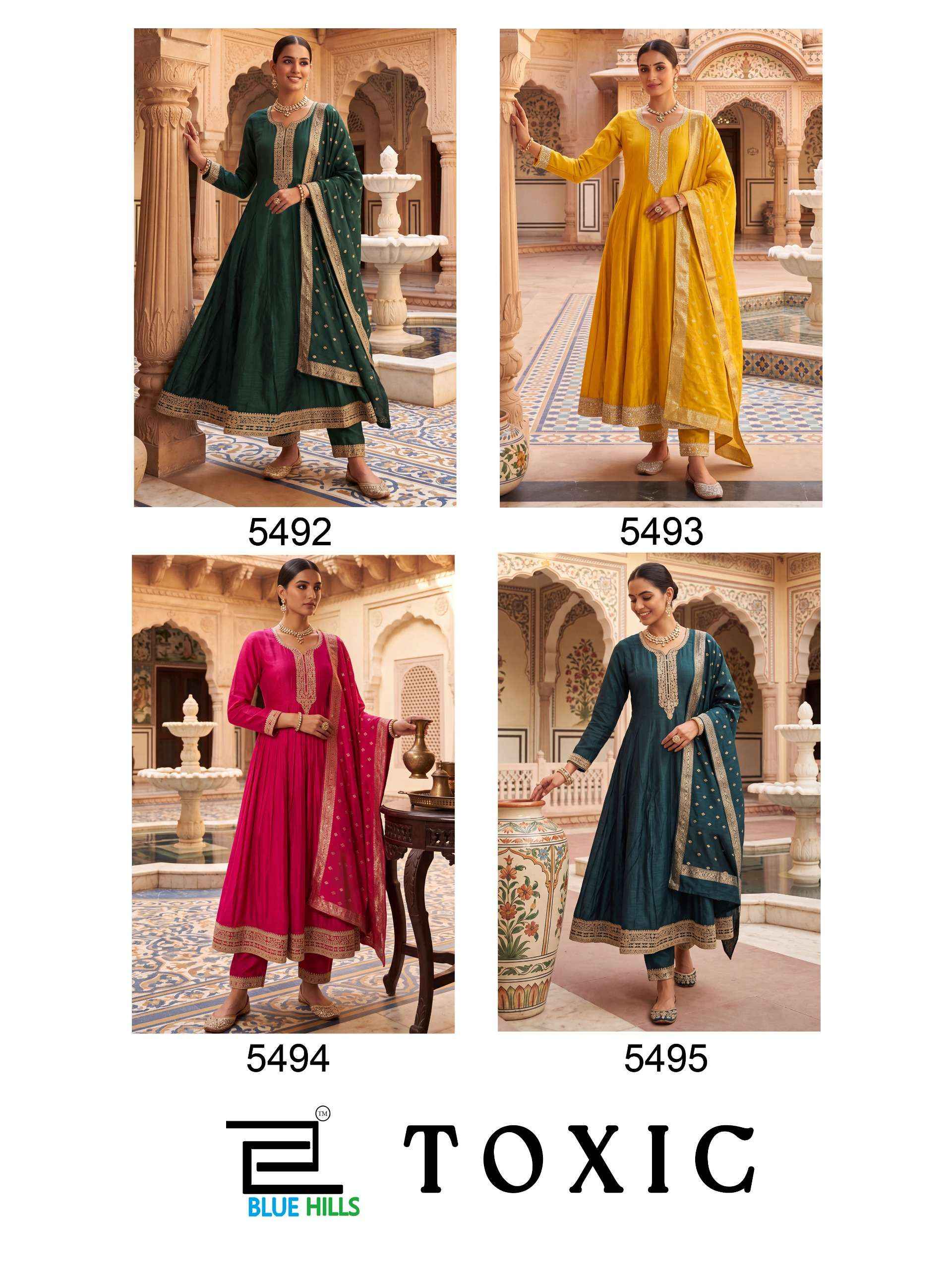 Blue Hills Toxic Silk Kurti Combo 4 pcs Catalogue