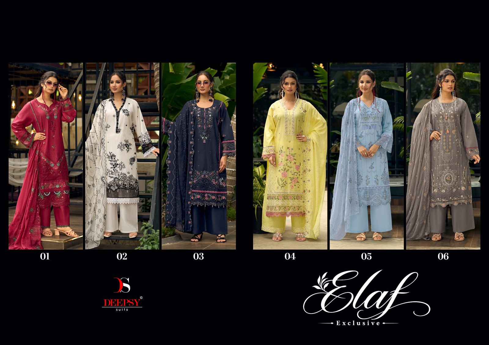 Deepsy Elaf Exclusive Cotton Dress Material 6 pcs Catalogue