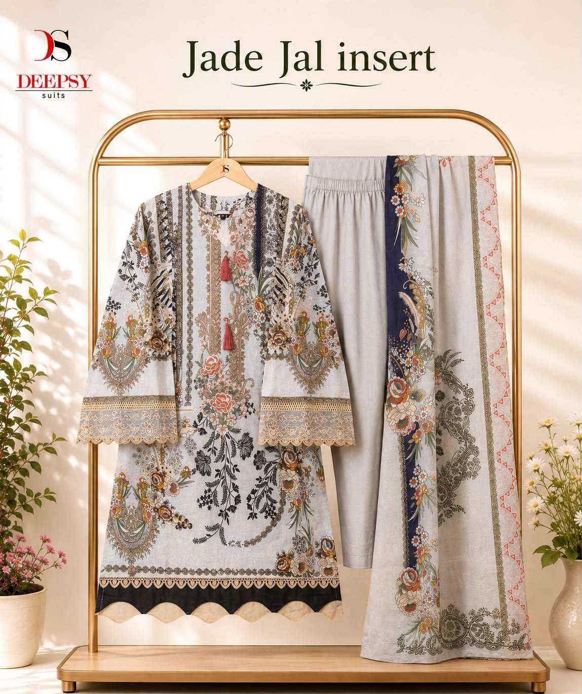 Deepsy Jade Jal Insert Readymade Cotton Dress 4 pcs Catalogue