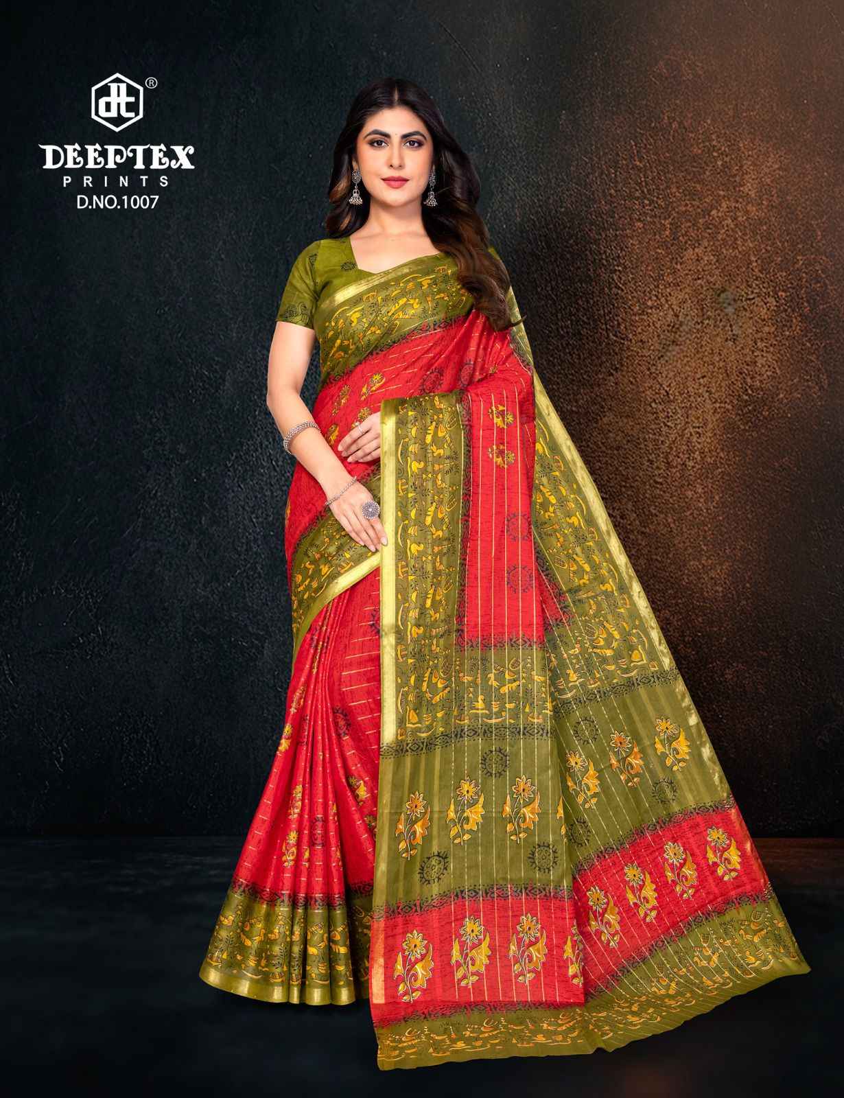 Deeptex Block Beauty Vol 1 Cotton Saree 10 pcs Catalogue