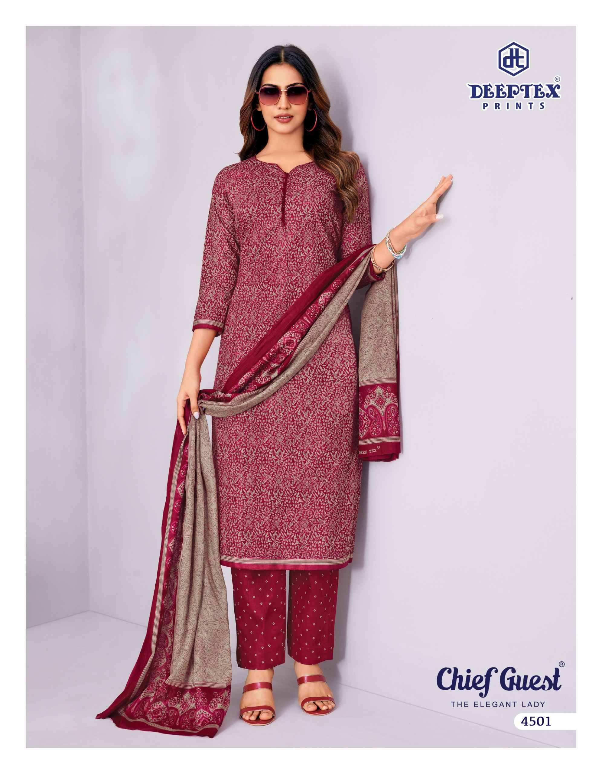 Deeptex Chief Guest Vol 45 Cotton Dress Material 15 pcs Catalogue
