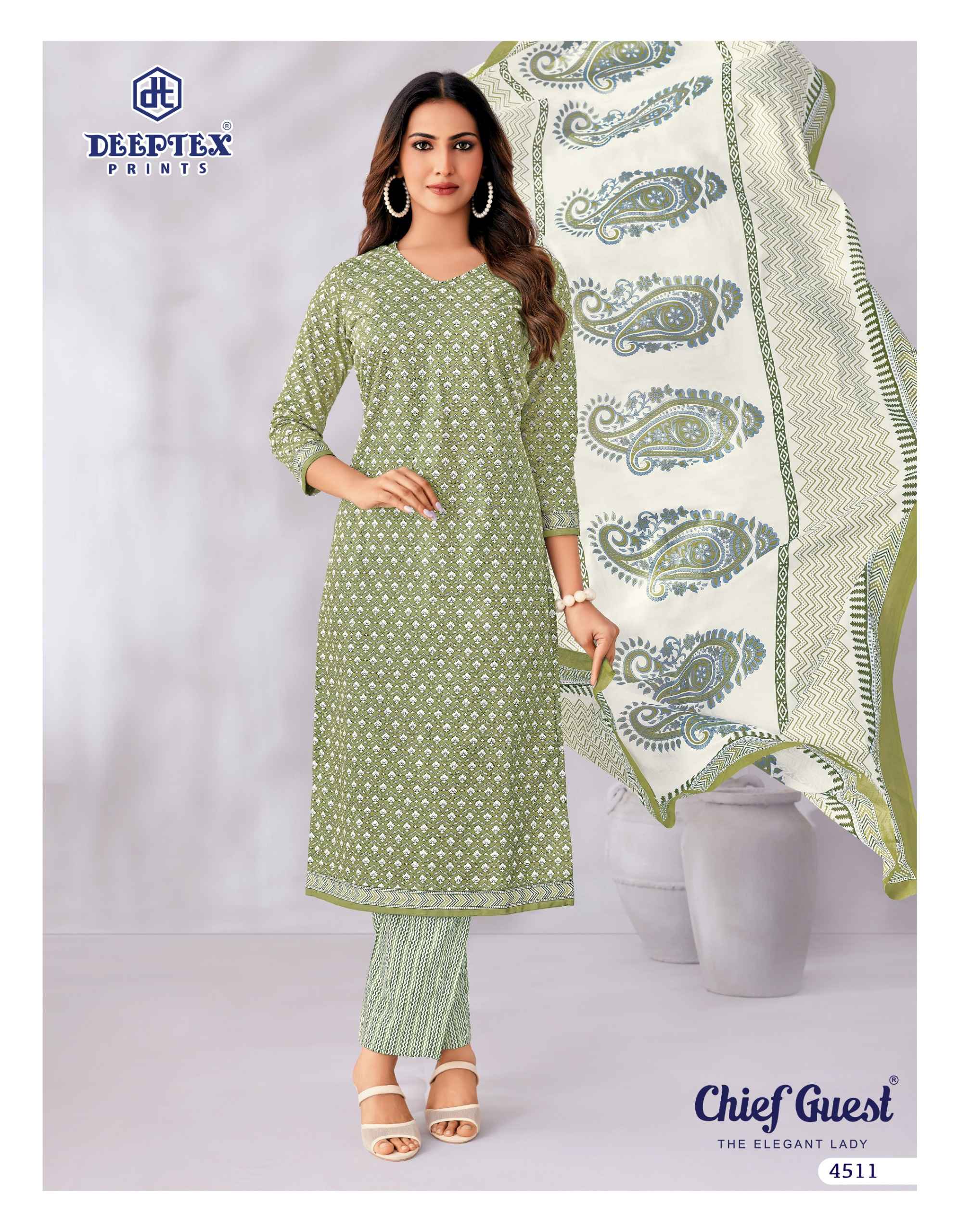 Deeptex Chief Guest Vol 45 Cotton Dress Material 15 pcs Catalogue