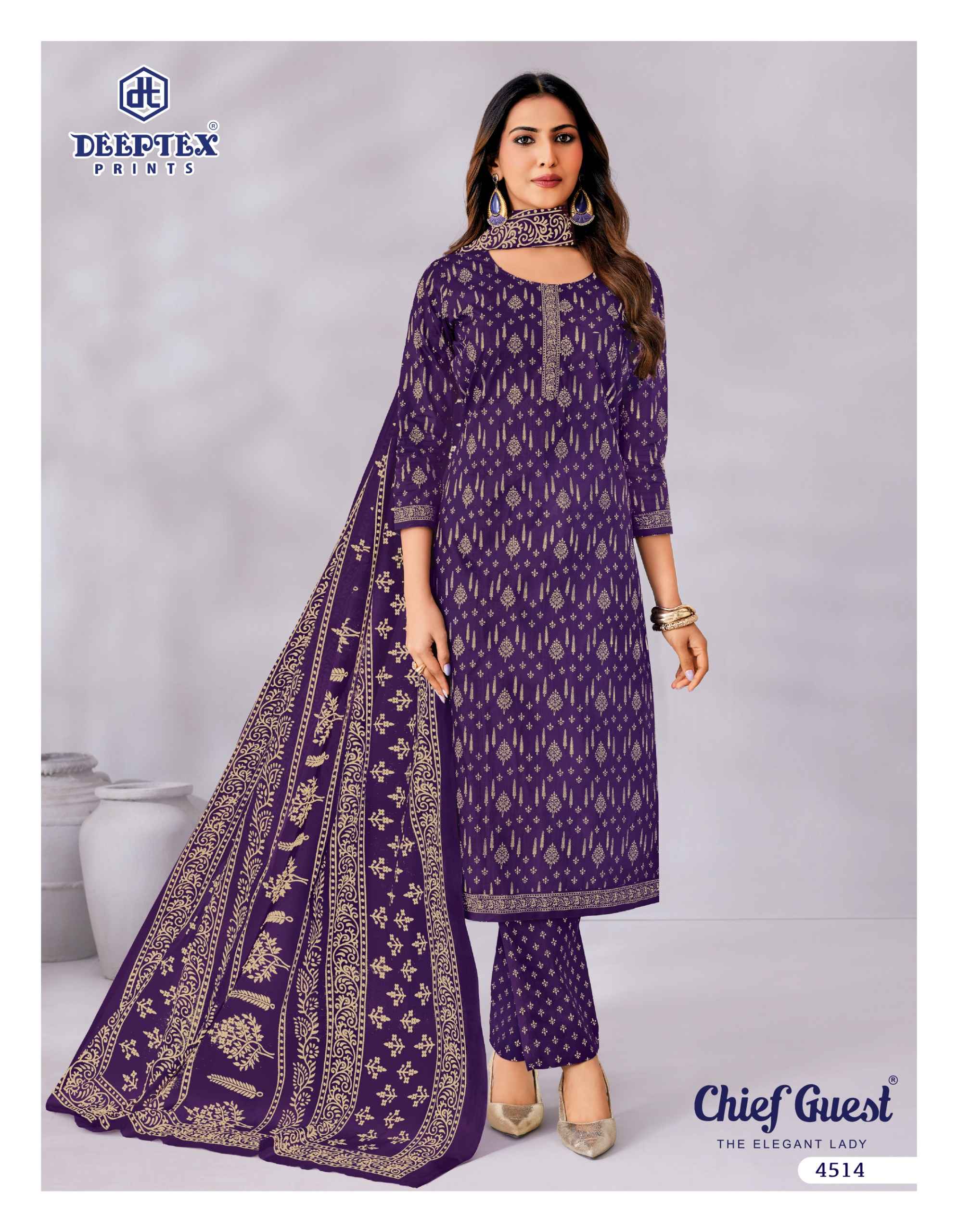Deeptex Chief Guest Vol 45 Cotton Dress Material 15 pcs Catalogue