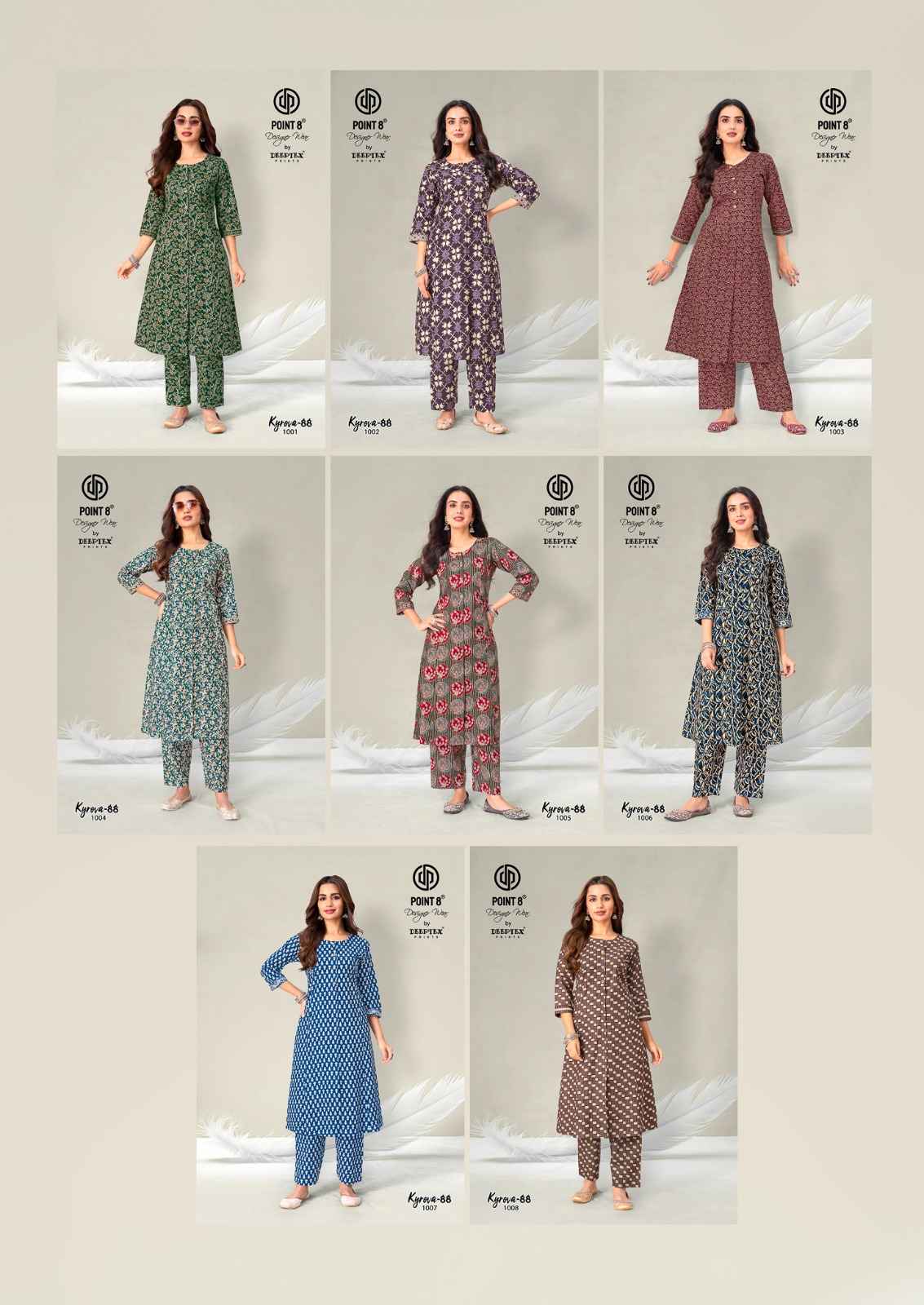 Deeptex Kyrova Vol 88 Cotton Co Ord Set 8 pcs Catalogue