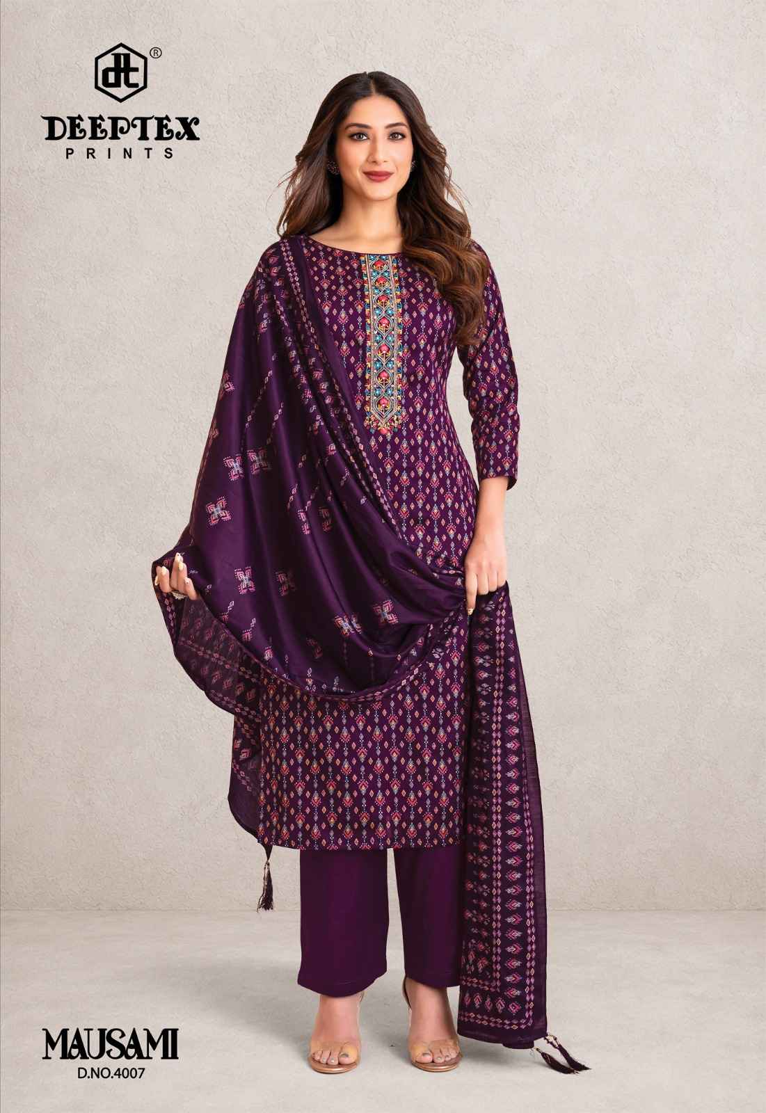 Deeptex Mausami Vol 4 Jam Satin Dress Material 8 pcs Catalogue