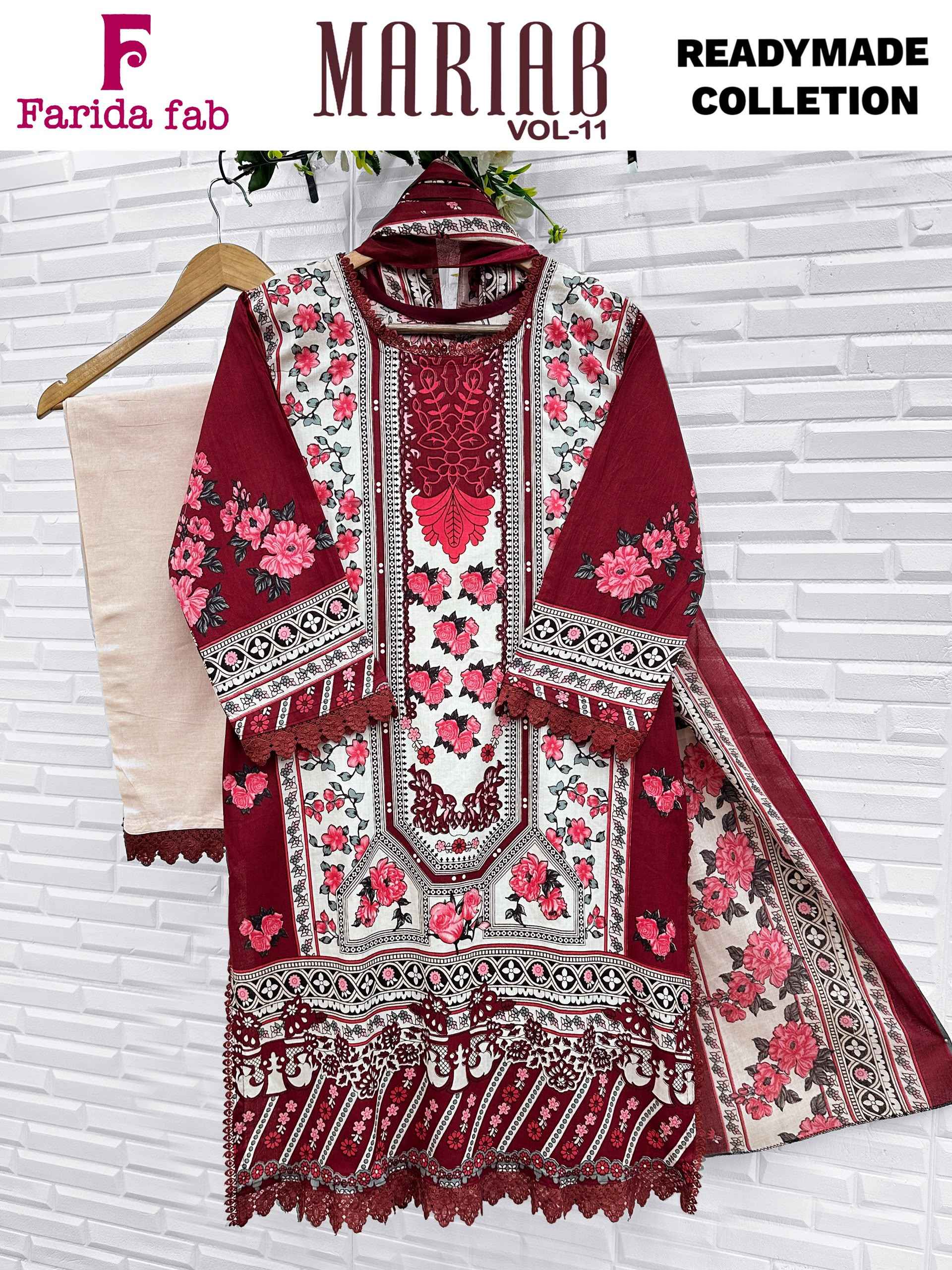 Farida Fab Maria B Vol 11 Readymade Cotton Dress 6 pcs Catalogue
