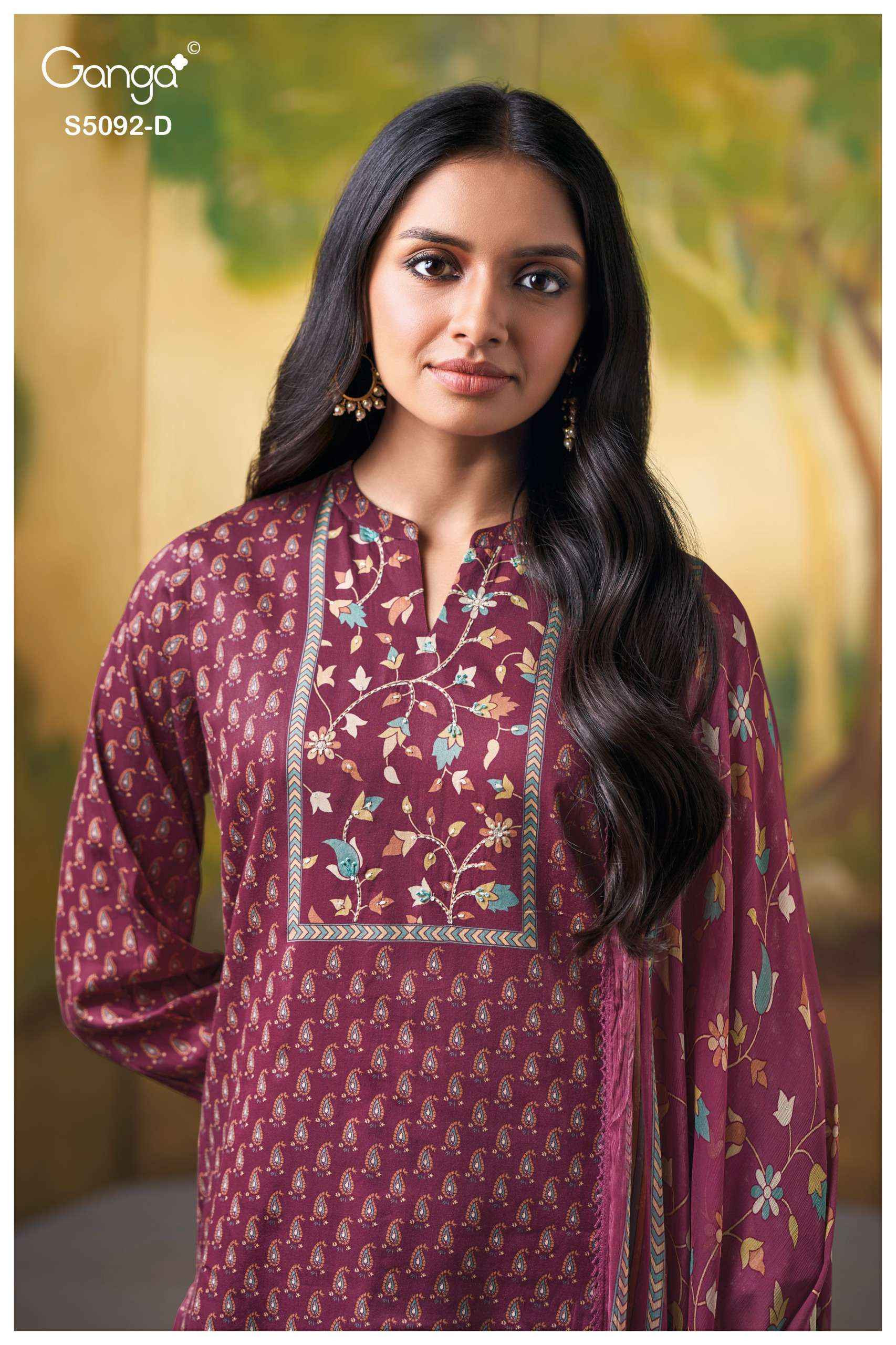 Ganga Nieveka 5092 Satin Cotton Dress Material 4 pcs Catalogue
