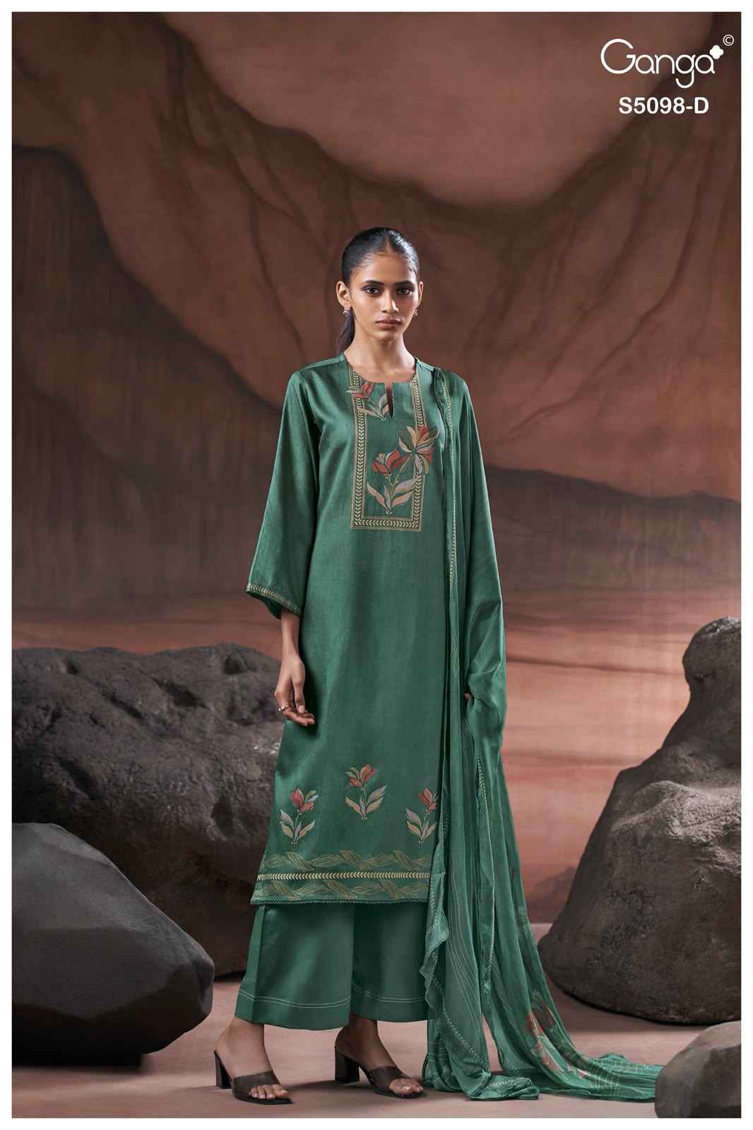 Ganga Primrose 5098 Satin Cotton Dress Material 4 pcs Catalogue