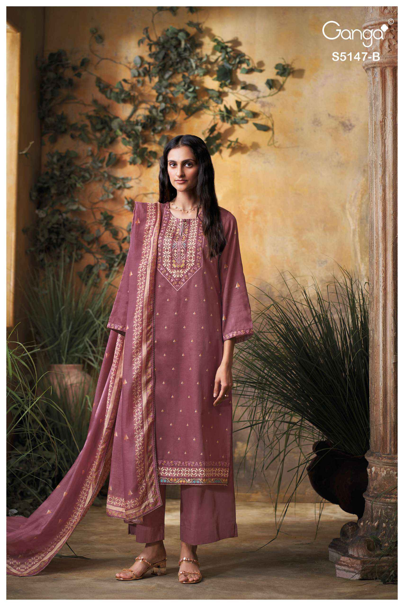 Ganga Yuvika 5147 Satin Cotton Dress Material 4 pcs Catalogue
