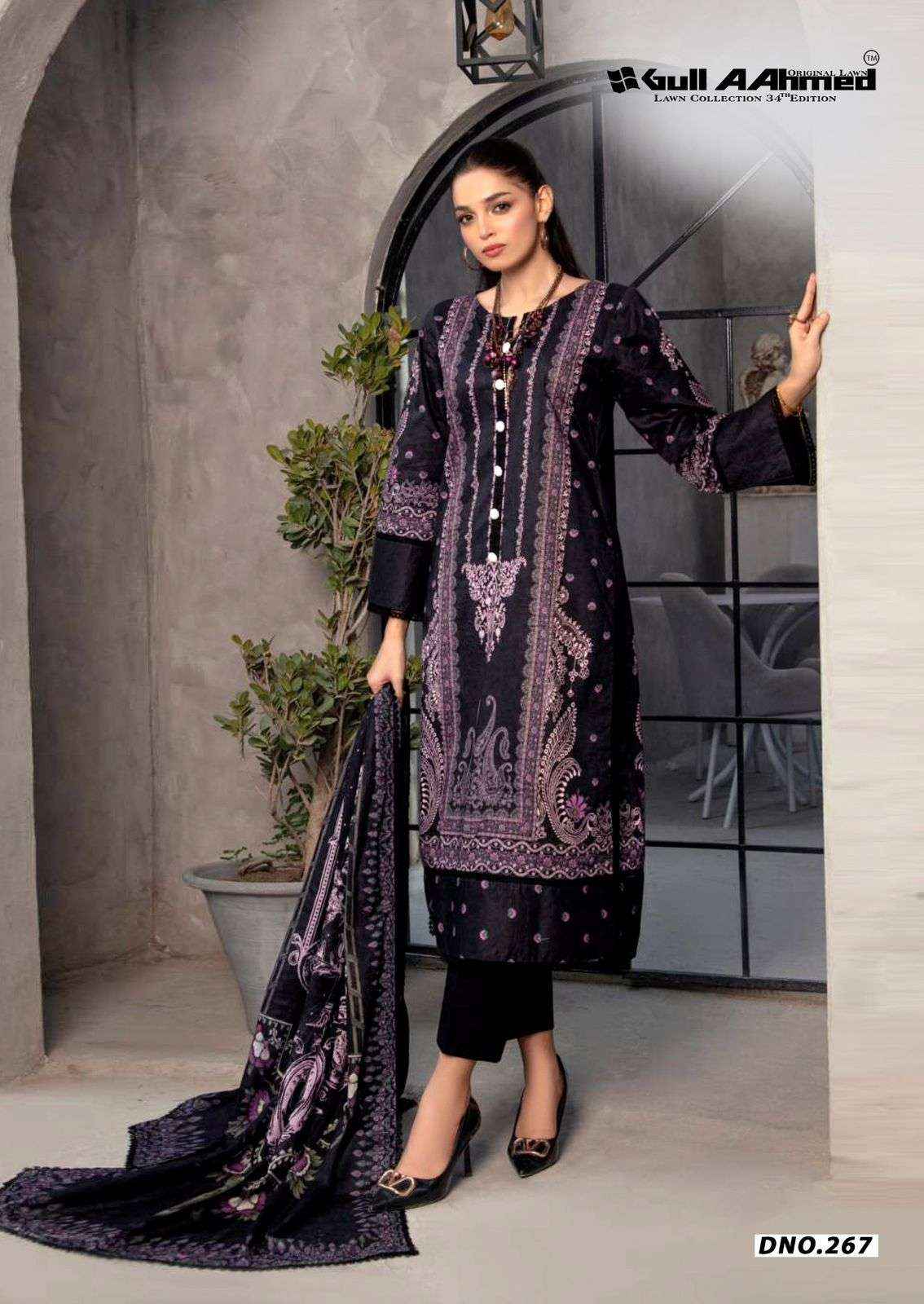 Gull Ahmed Lawn Collection Vol 34 Cambric Cotton Dress Material 6 Pc Catalouge