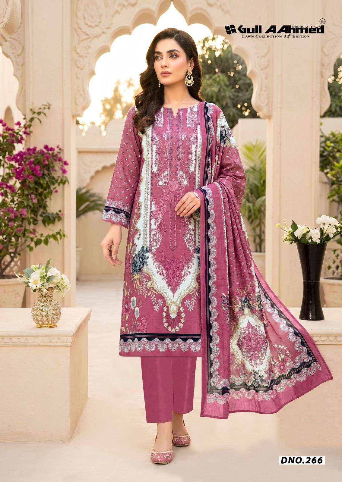 Gull Ahmed Lawn Collection Vol 34 Cambric Cotton Dress Material 6 Pc Catalouge