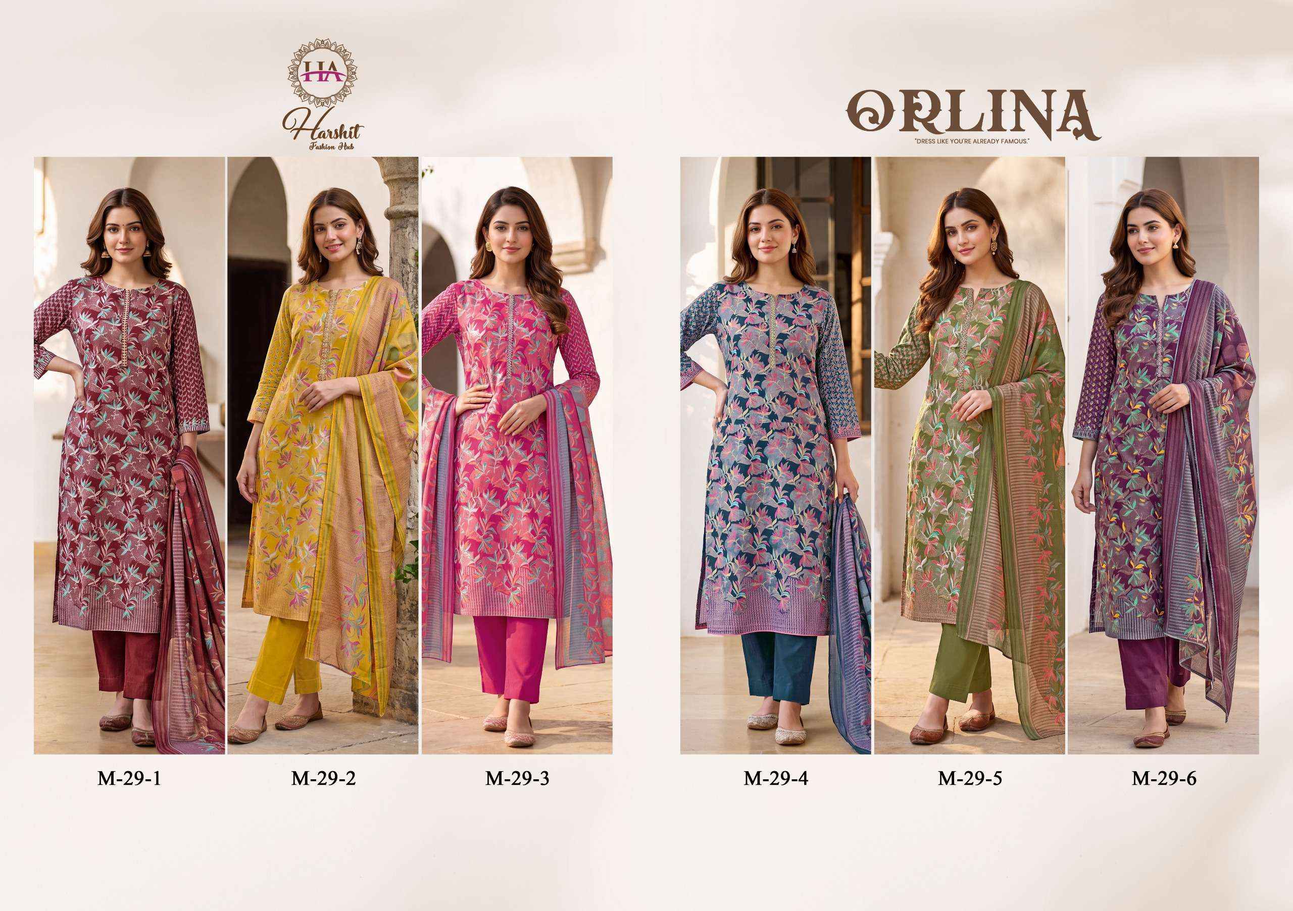 Harshit Fashion Orlina Jam Cotton Dress Material 6 pcs Catalogue