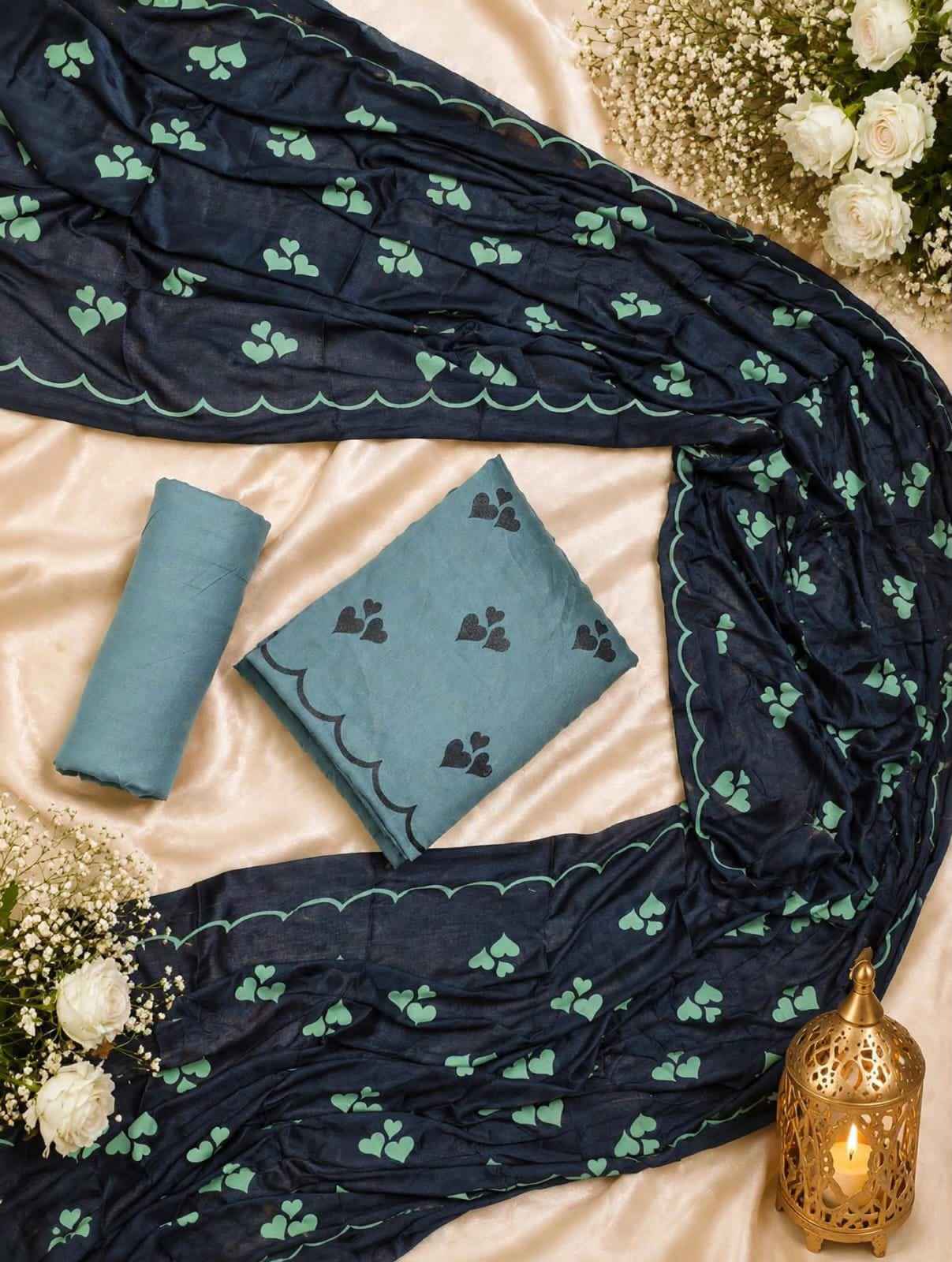 House Of Libaas 3 Heart Design Reyon Dress Material 5 pcs Catalogue