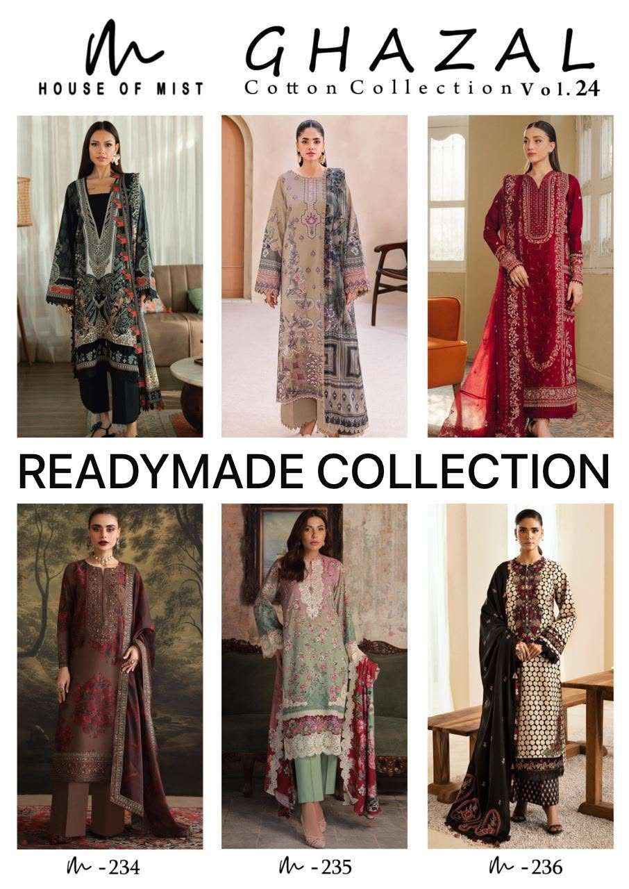 House Of Mist Ghazal Cotton Collection Vol 24 Readymade Cotton Dress 6 pcs Catalogue