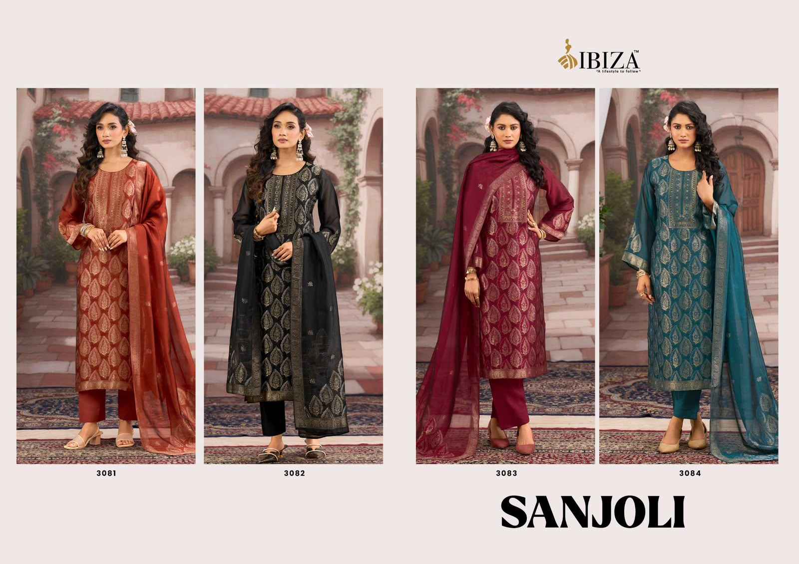 Ibiza Sanjoli Banglory Silk Dress Material 4 pcs Catalogue