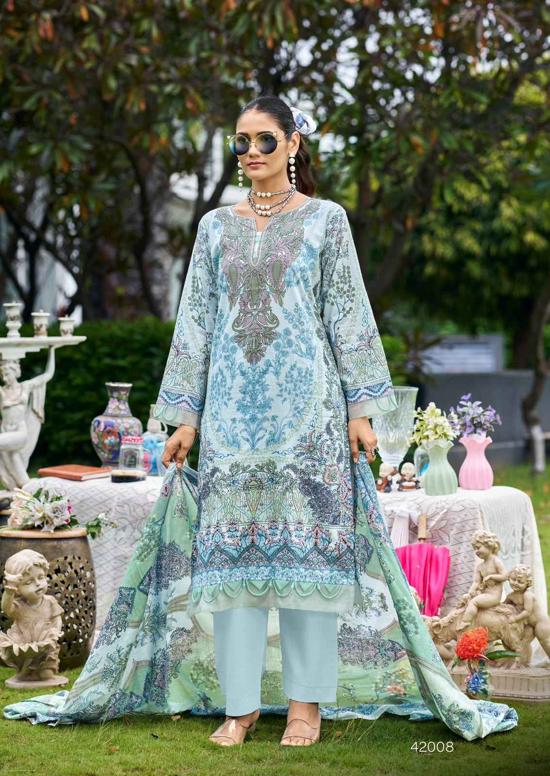 Ishaal Prints Gulmohar Vol 42 Lawn Cotton Dress Material 10 Pc Catalouge