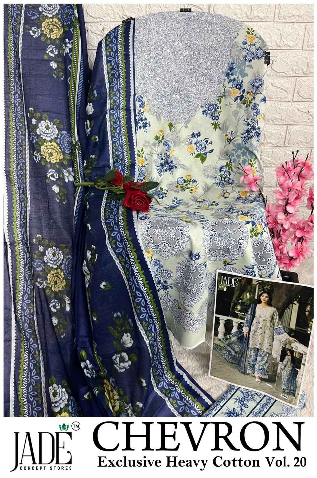 Jade Chevron Vol 20 Cotton Dress Material 6 Pc Catalog