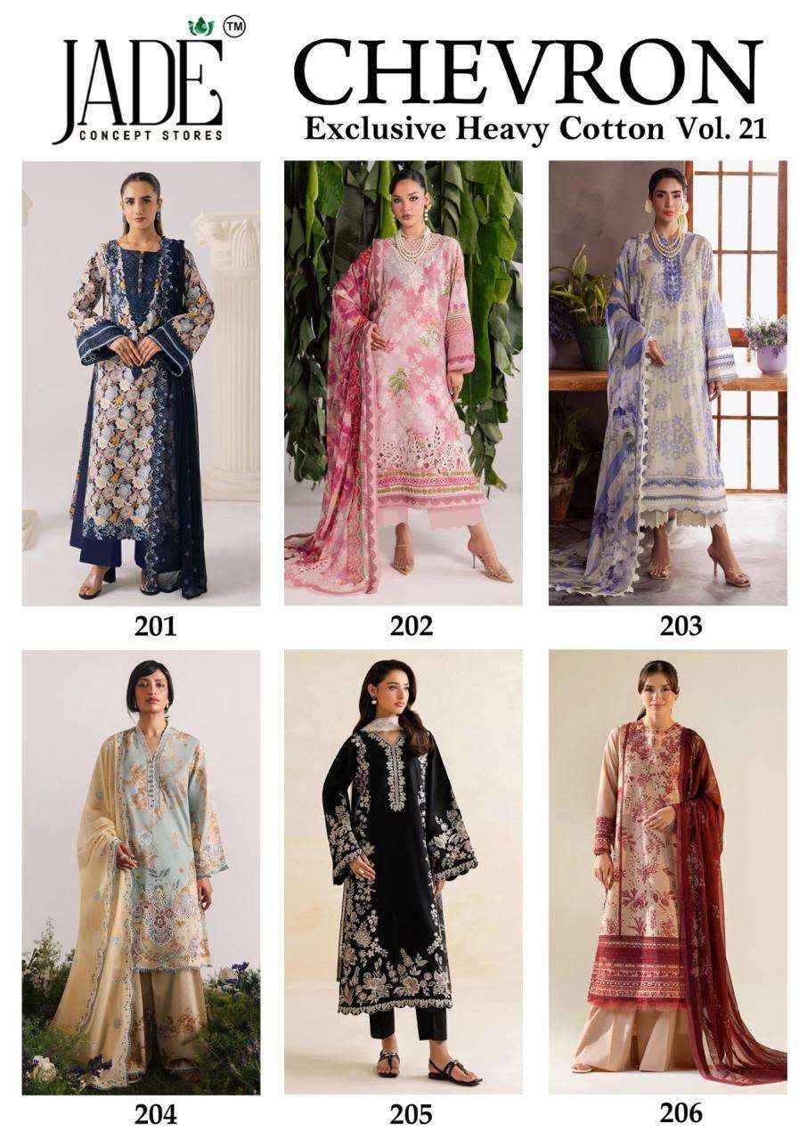 Jade Chevron Vol 21 Cotton Dress Material 6 Pc Catalog