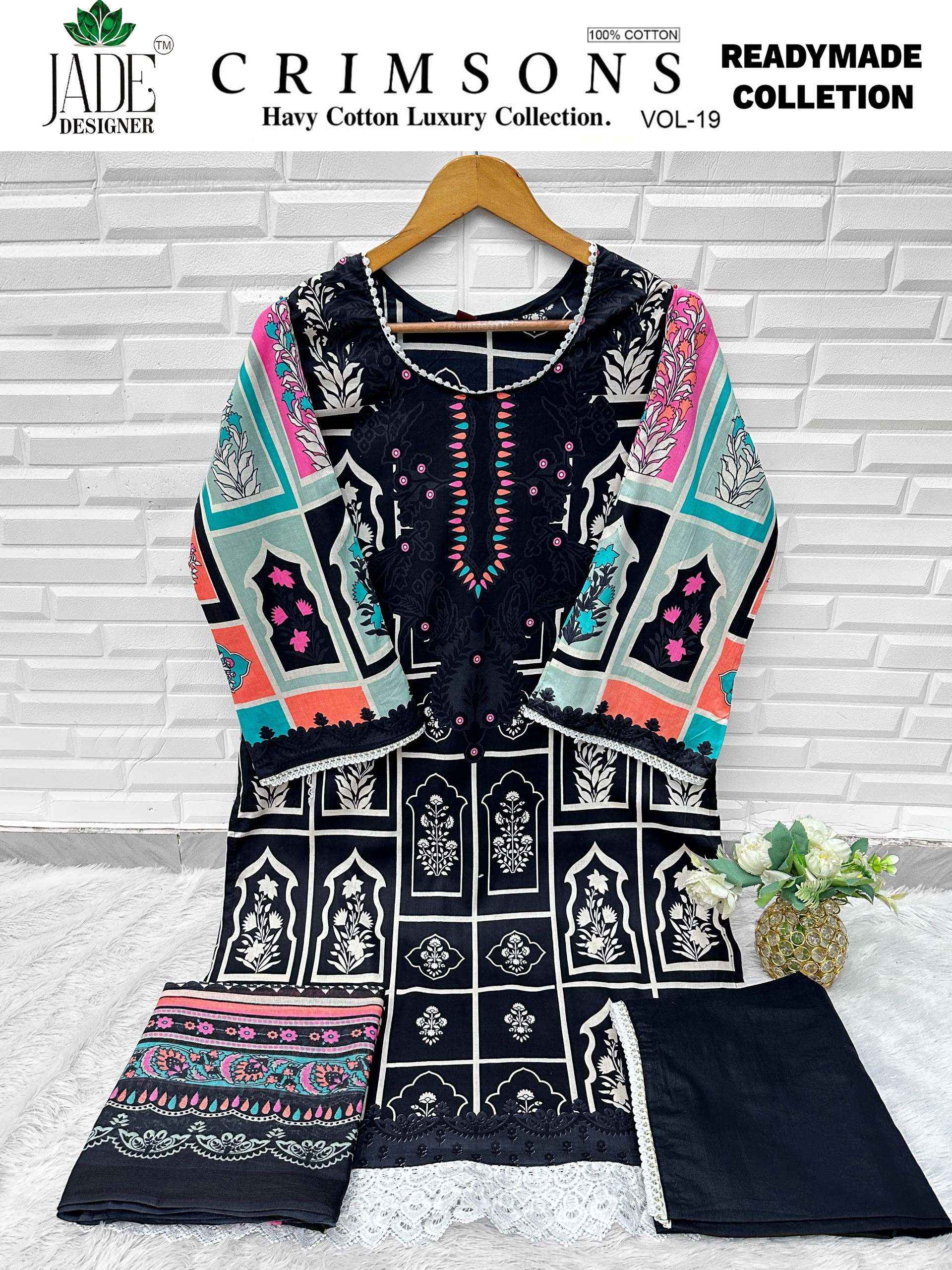 Jade Crimsons Vol 19 Readymade Lawn Cotton Dress 6 pc Cataloge