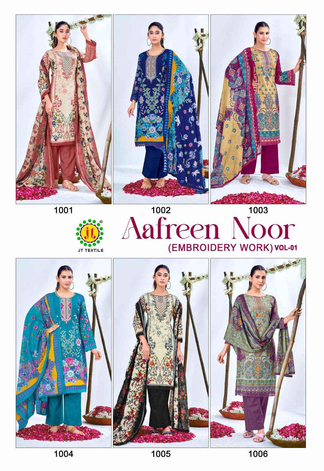 Jt Aafreen Noor Vol 1 Cotton Dress Material 6 pcs Catalogue