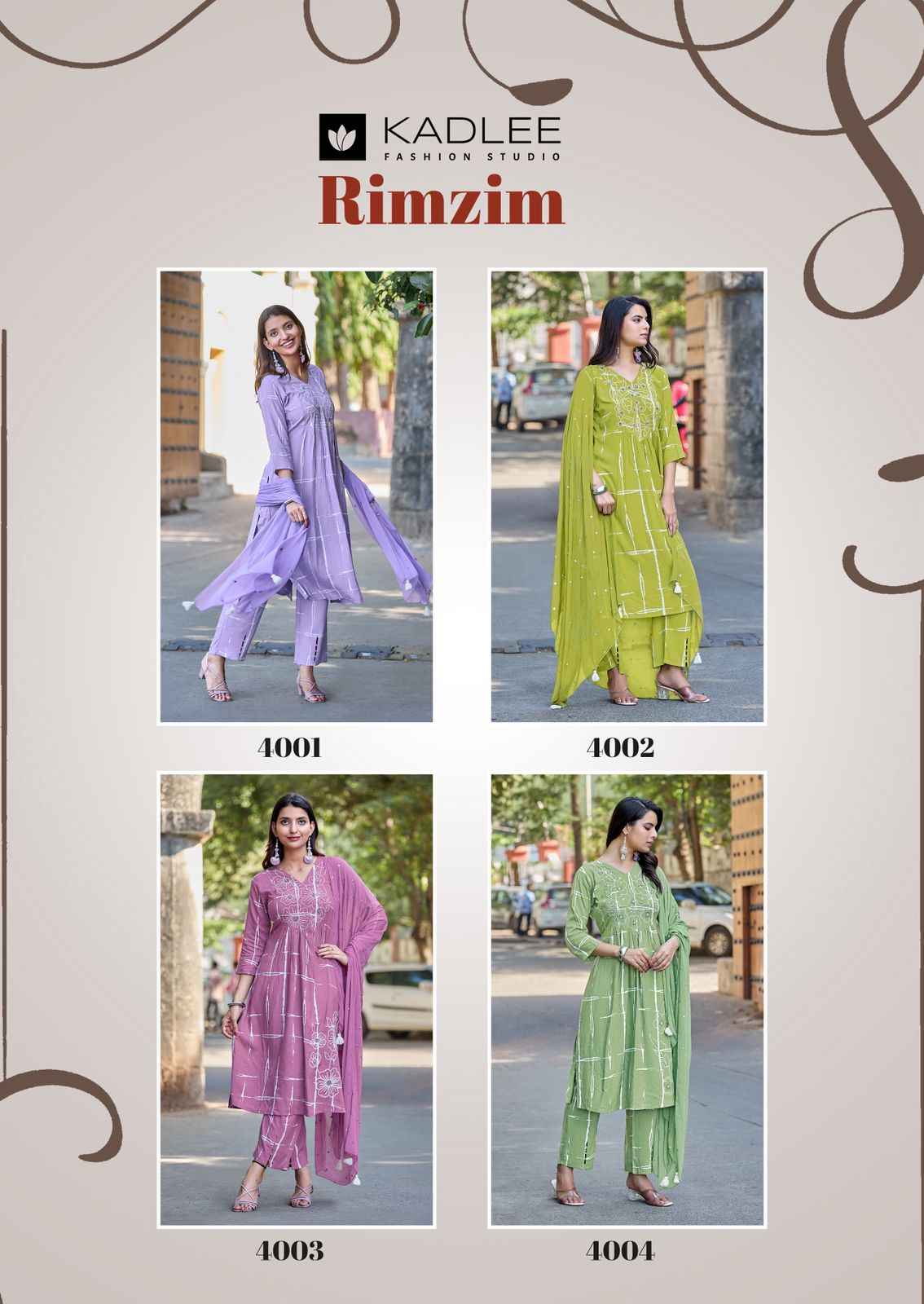 Kadlee Rimzim Rayon Kurti Combo 4 pcs Catalogue