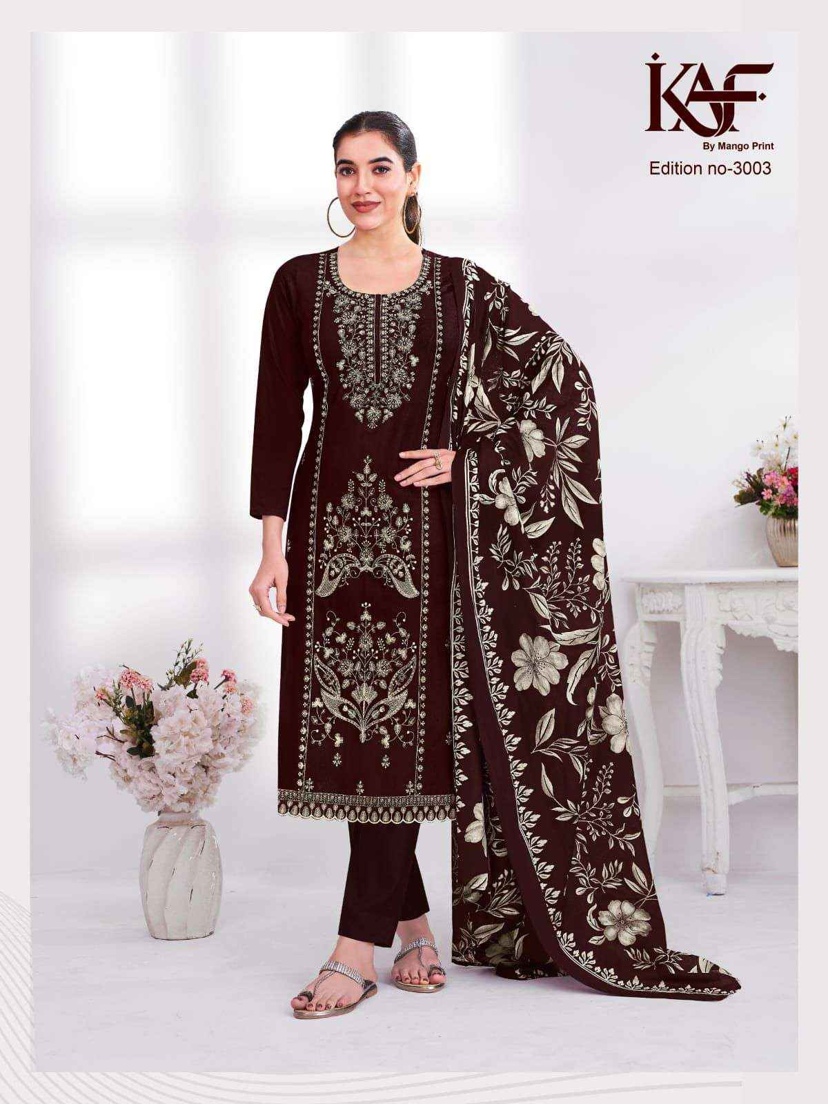 KAF Fabric 24 Carat Edition 3 Rayon Dress Material 5 Pcs Catalouge