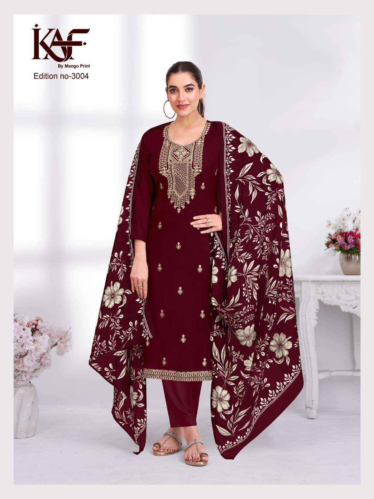 KAF Fabric 24 Carat Edition 3 Rayon Dress Material 5 Pcs Catalouge