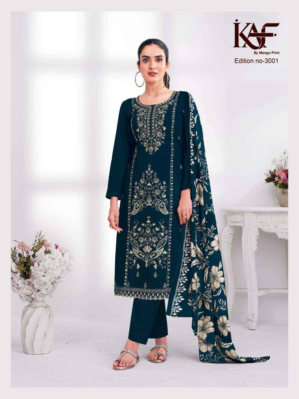 KAF Fabric 24 Carat Edition 3 Rayon Dress Material 5 Pcs Catalouge