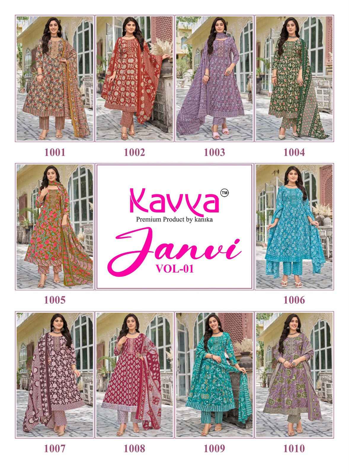 Kavya Janvi Vol 1 Malaysian Cotton Kurti Combo 10 pcs Catalogue