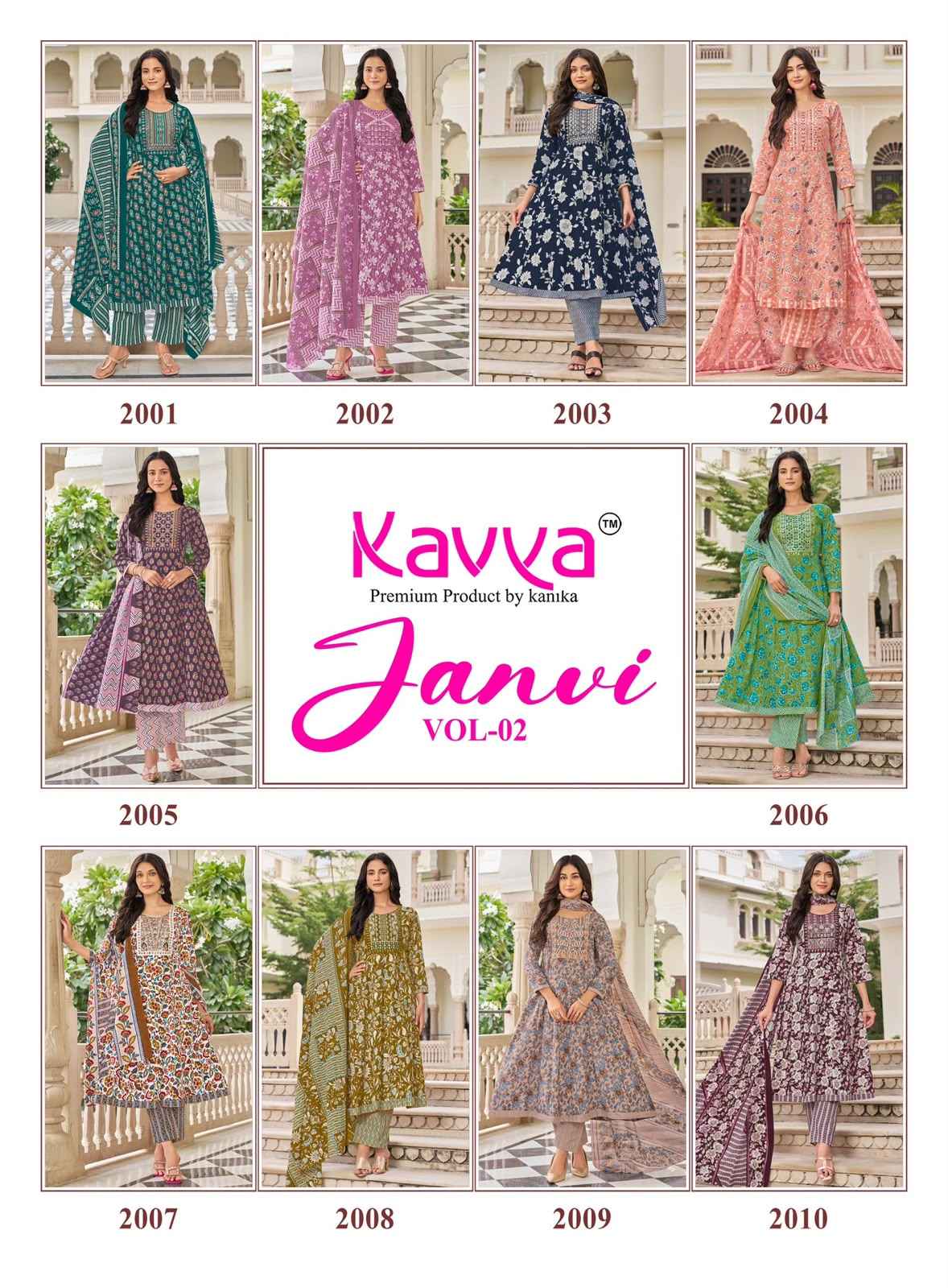 Kavya Janvi Vol 2 Malaysian Cotton Kurti Combo 10 pcs Catalogue
