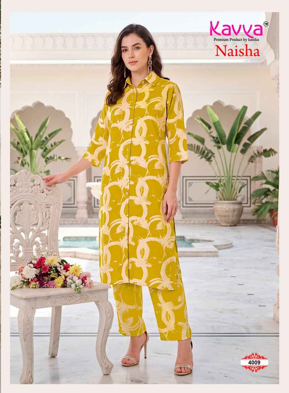 Kavya Naisha Vol 4 Egyptian Rayon Co Ord Set 10 pcs Catalogue