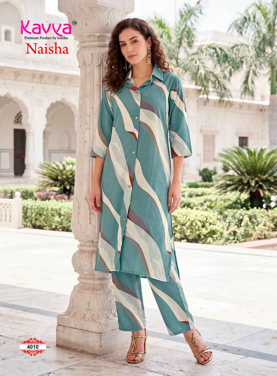 Kavya Naisha Vol 4 Egyptian Rayon Co Ord Set 10 pcs Catalogue