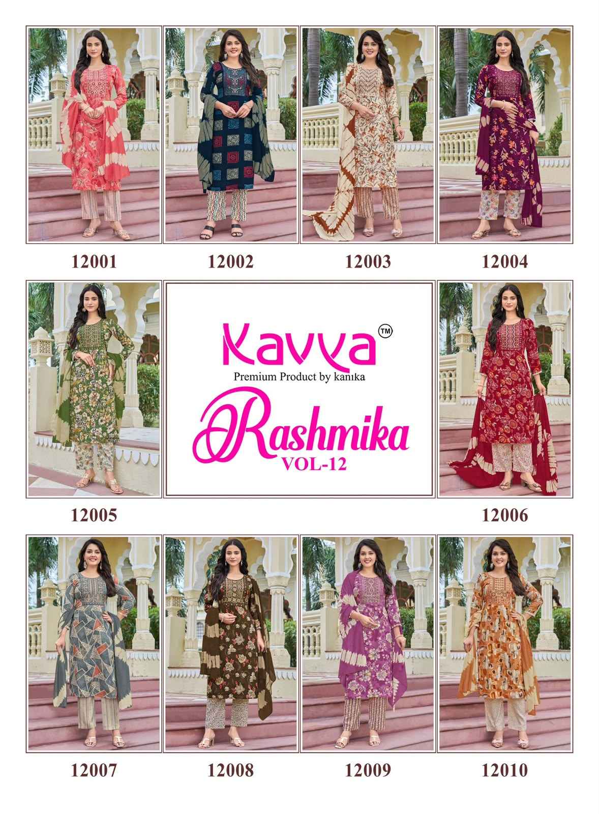 Kavya Rashmika Vol 12 Rayon Kurti Combo 10 pcs Catalogue