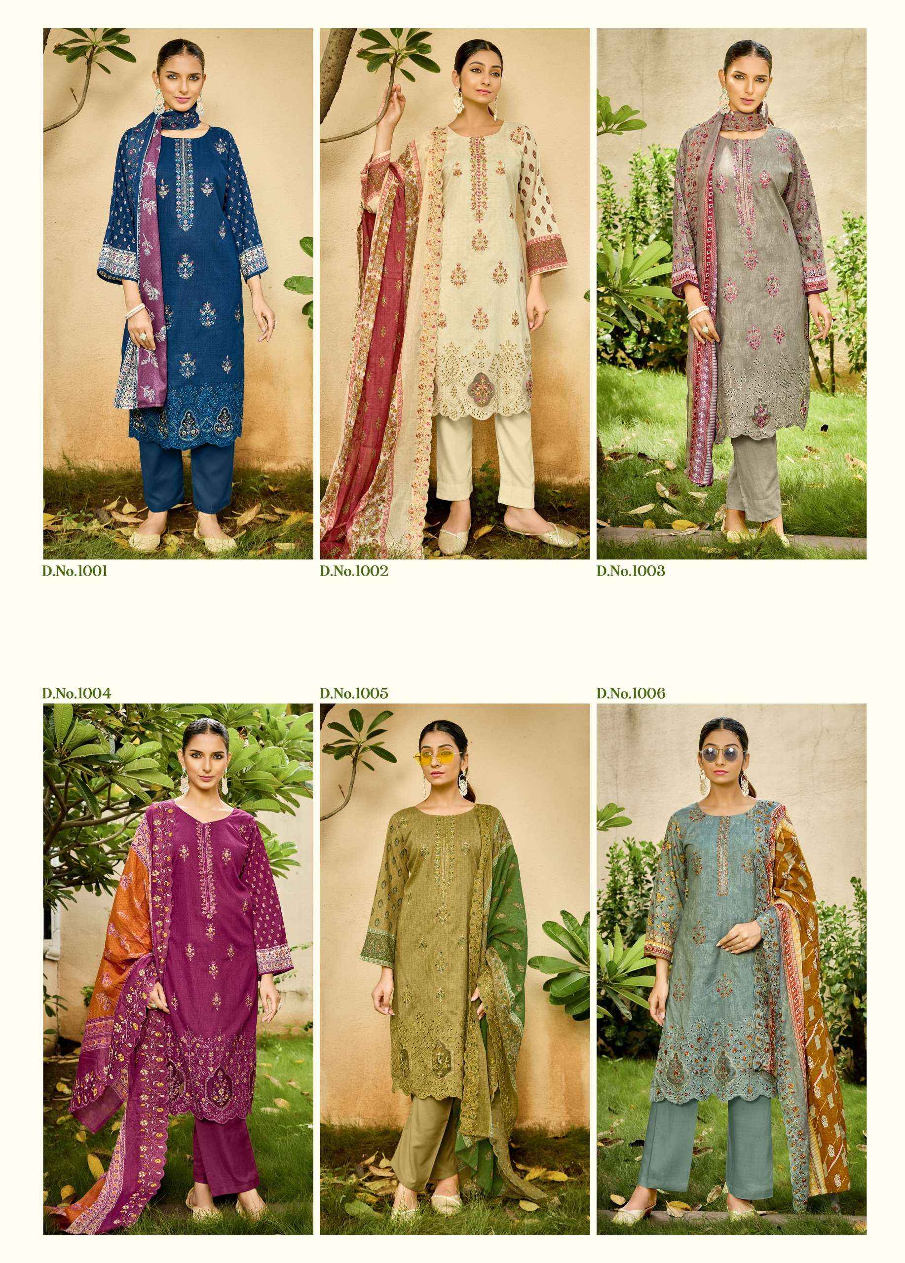 Kavyakala Aafreen Vol 1 Lawn Cotton Dress Material 6 pcs Catalogue