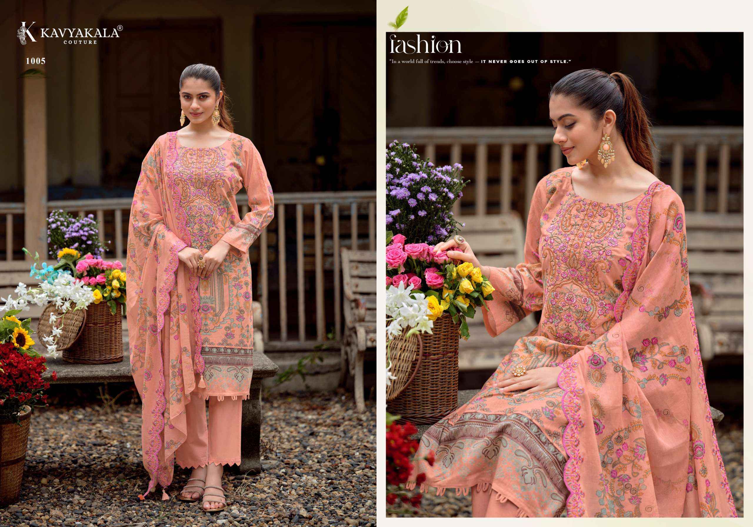 Kavyakala Anarkali Vol 26 Lawn Cotton Dress Material 8 pcs Catalogue