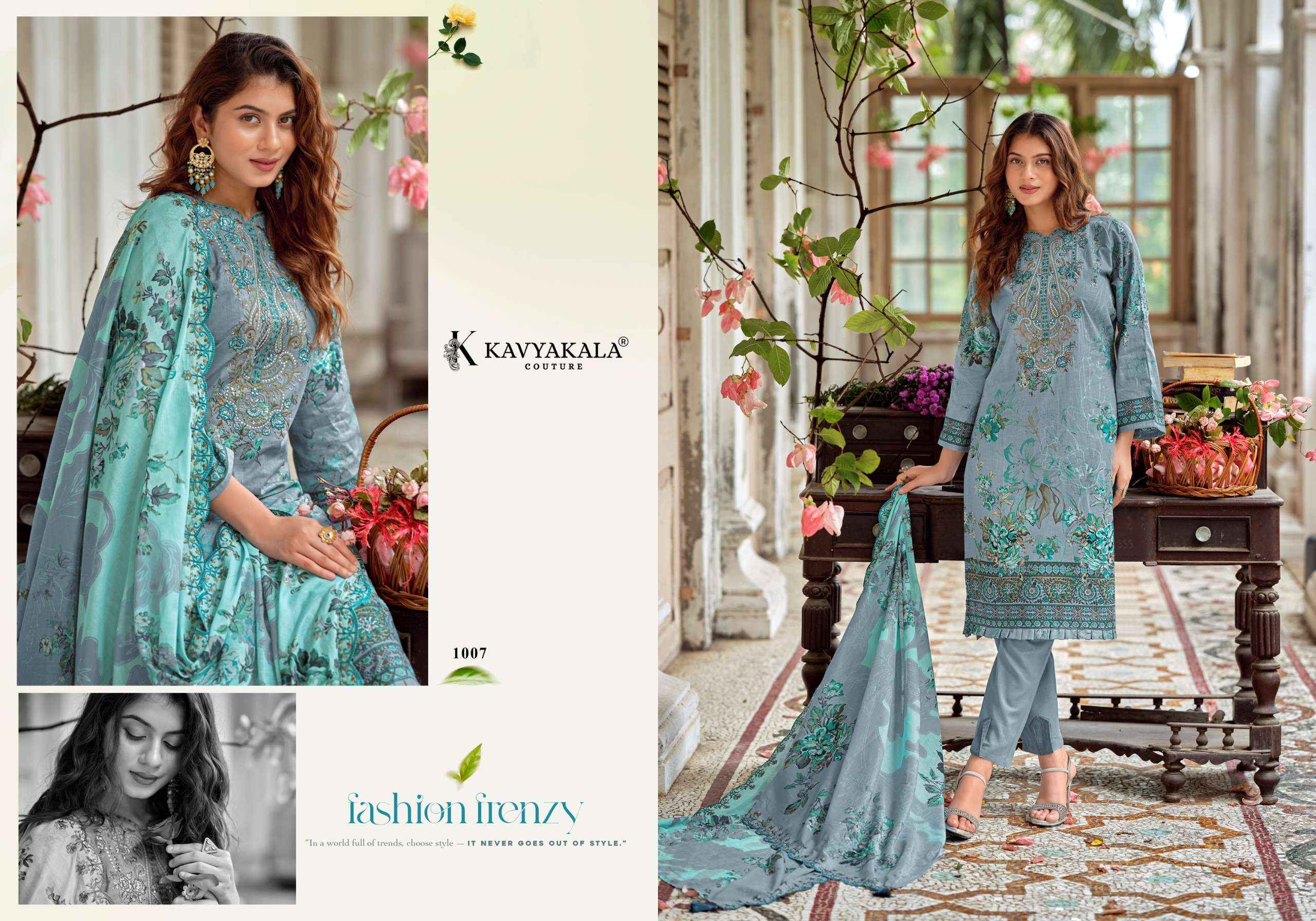 Kavyakala Anarkali Vol 26 Lawn Cotton Dress Material 8 pcs Catalogue