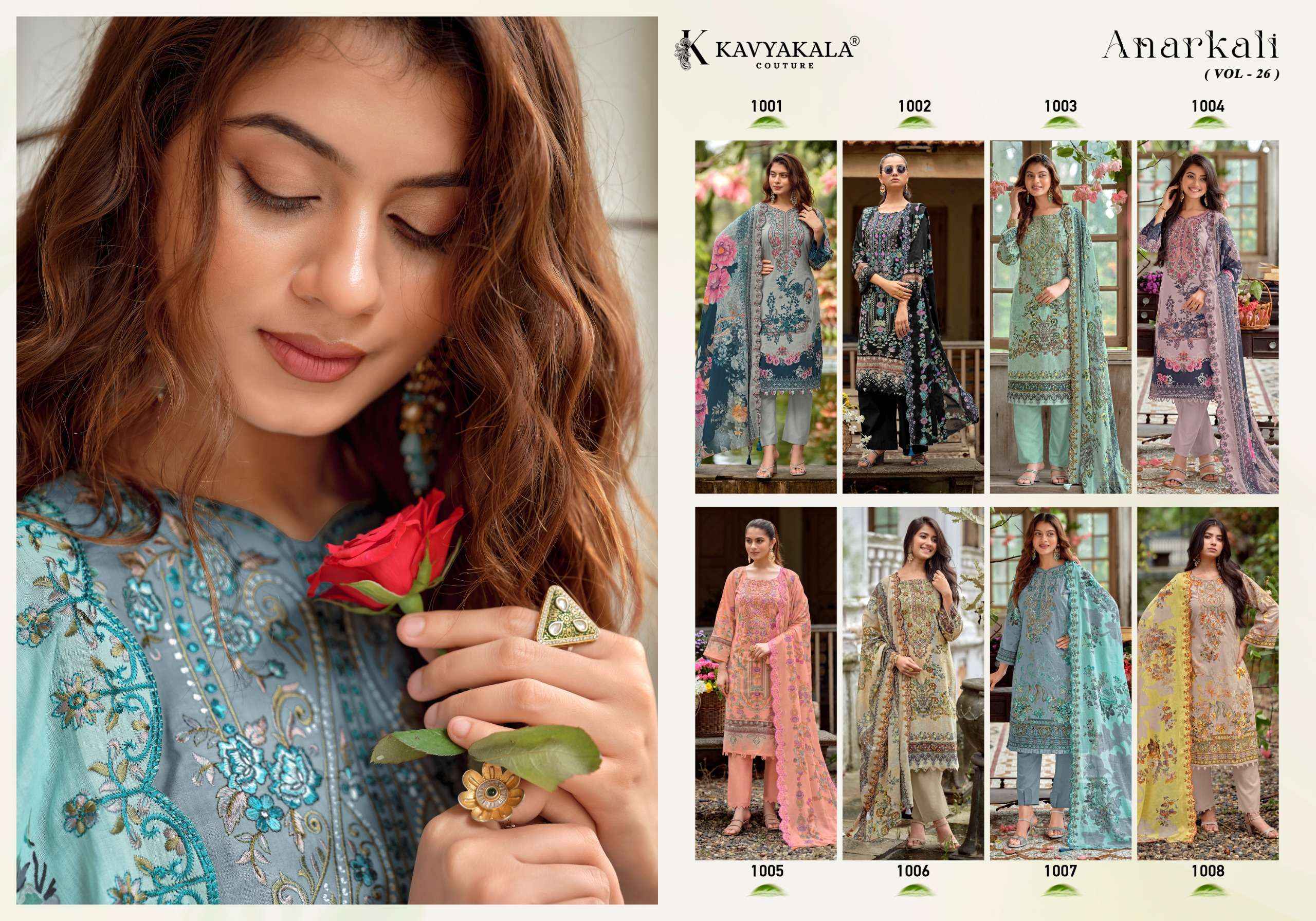 Kavyakala Anarkali Vol 26 Lawn Cotton Dress Material 8 pcs Catalogue