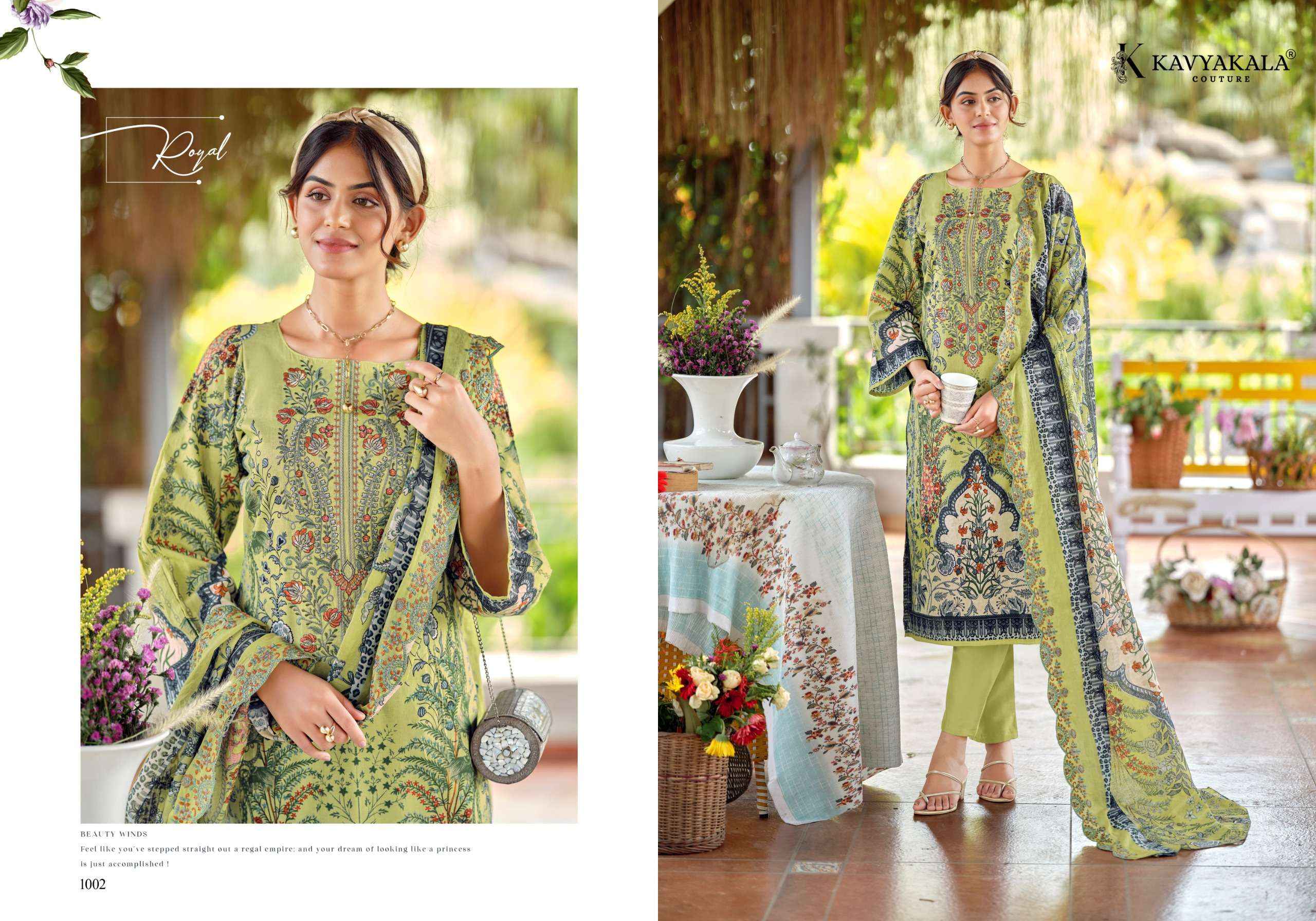 Kavyakala Zarina Lawn Cotton Dress Material 6 pcs Catalogue