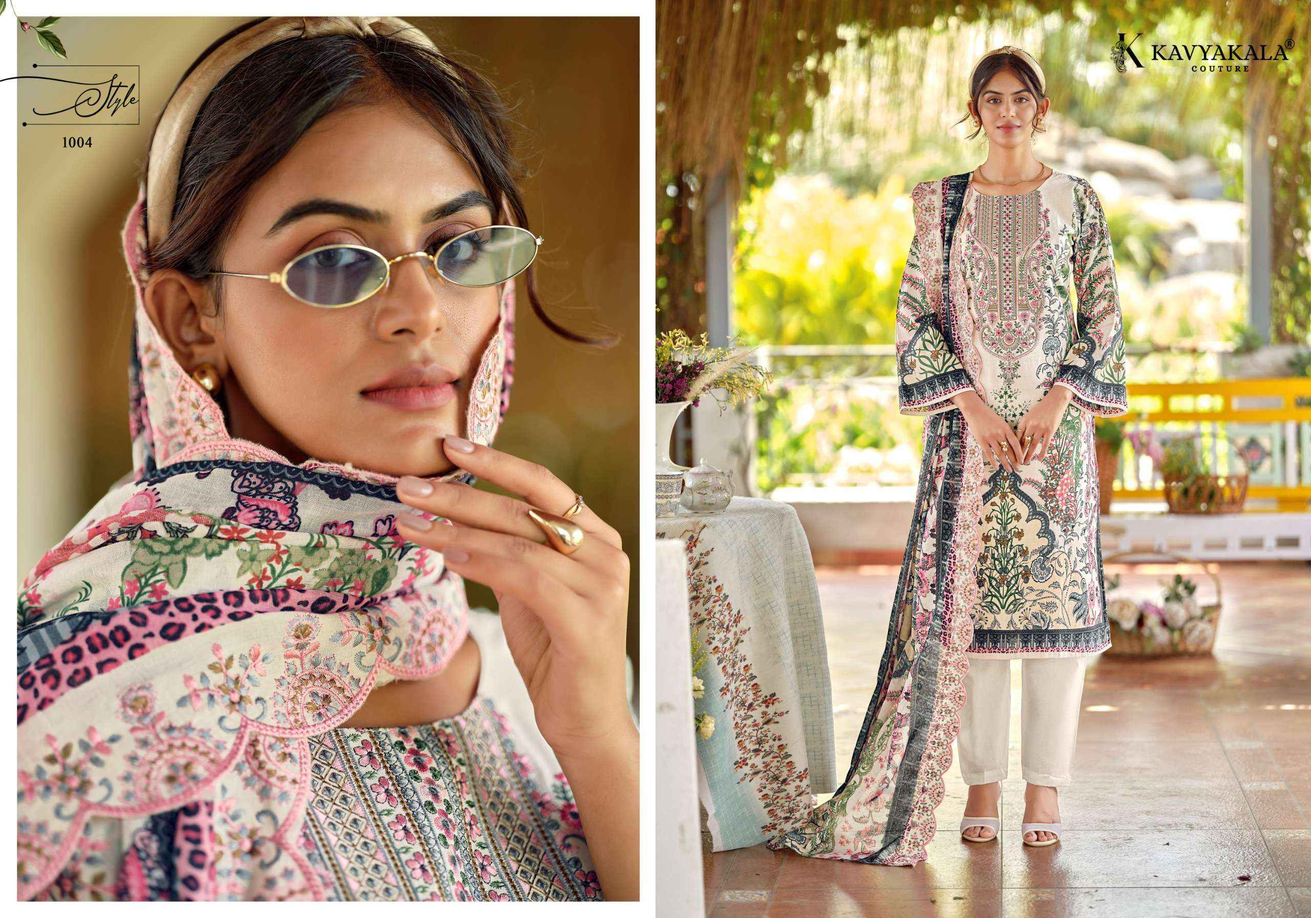 Kavyakala Zarina Lawn Cotton Dress Material 6 pcs Catalogue