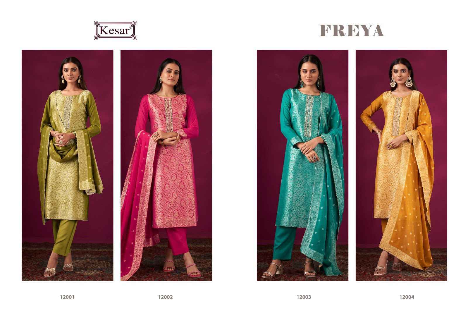 Kesar Karachi Prints Freya Banglory Silk Dress Material 4 pcs Catalogue