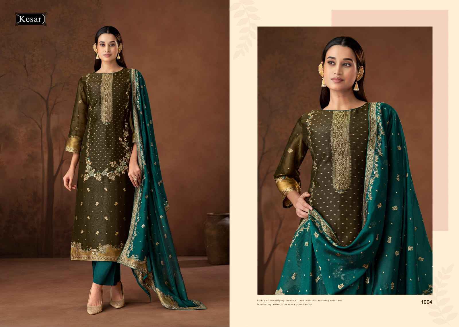 Kesar Karachi Prints Raashi Viscose Silk Dress Material 4 pcs Catalogue
