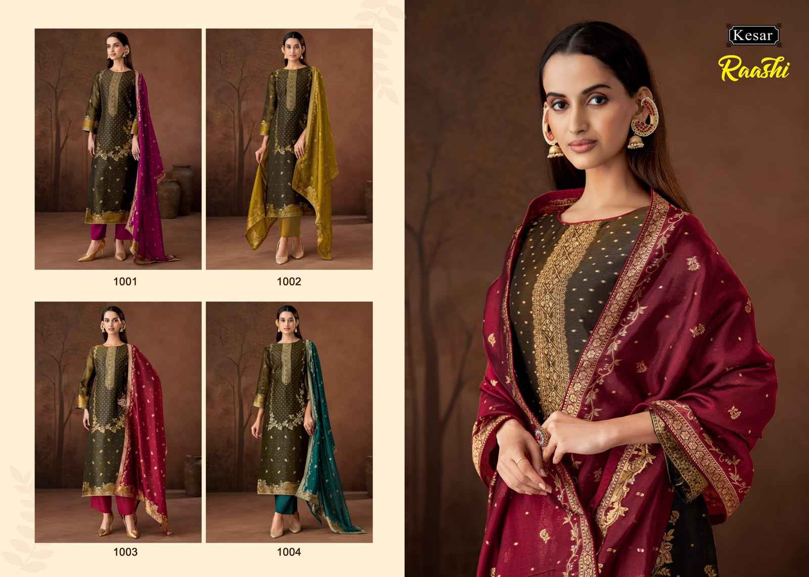 Kesar Karachi Prints Raashi Viscose Silk Dress Material 4 pcs Catalogue