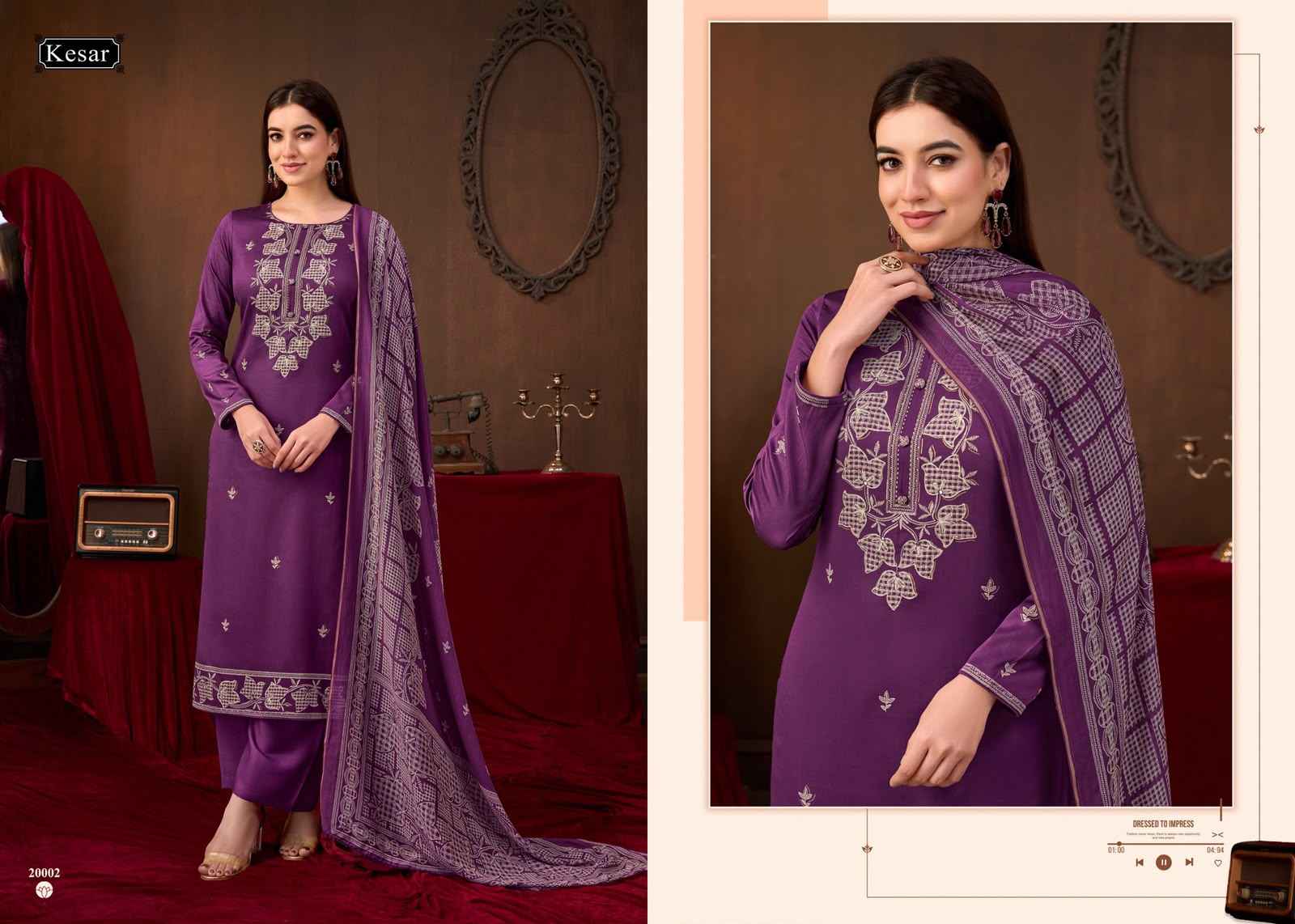 Kesar kareena 635 Jam Satin Dress Material 4 pcs Catalogue