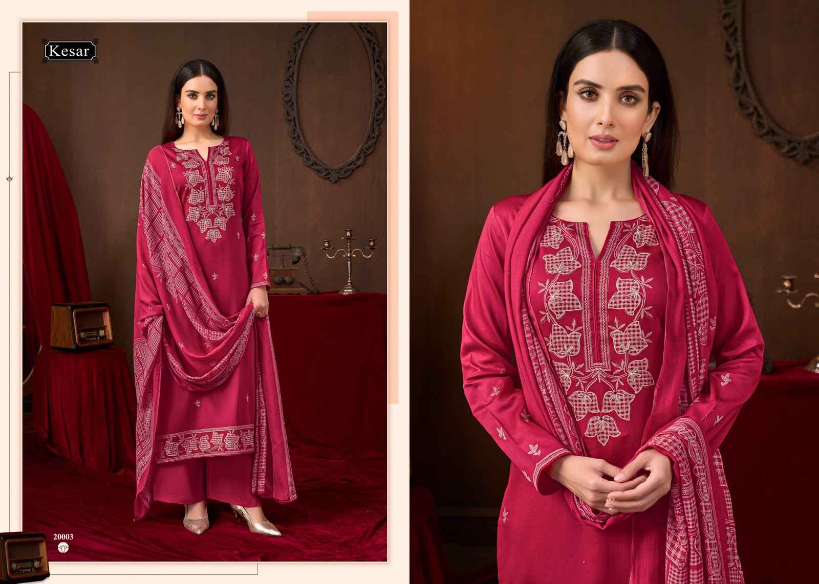 Kesar kareena 635 Jam Satin Dress Material 4 pcs Catalogue