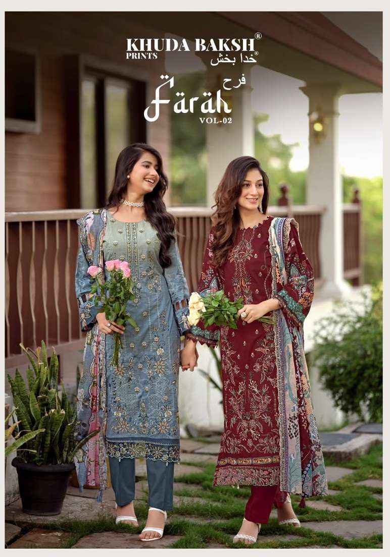 Khuda Baksh Prints Farah Vol 2 Lawn Dress Material 10 pcs Cataloge