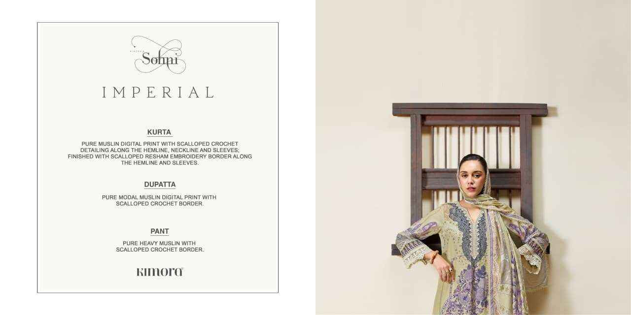 Kimora Imperial Muslin Dress Material 4 pcs Catalogue