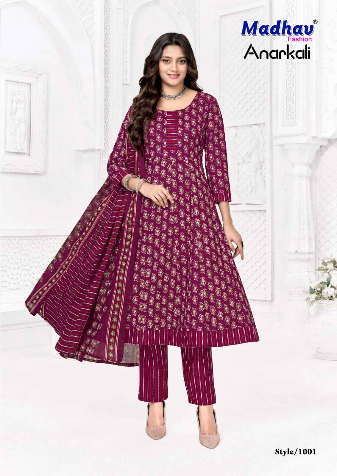Madhav Fashion Anarkali Vol 1 Readymade Cotton Dress 8 pcs Catalogue