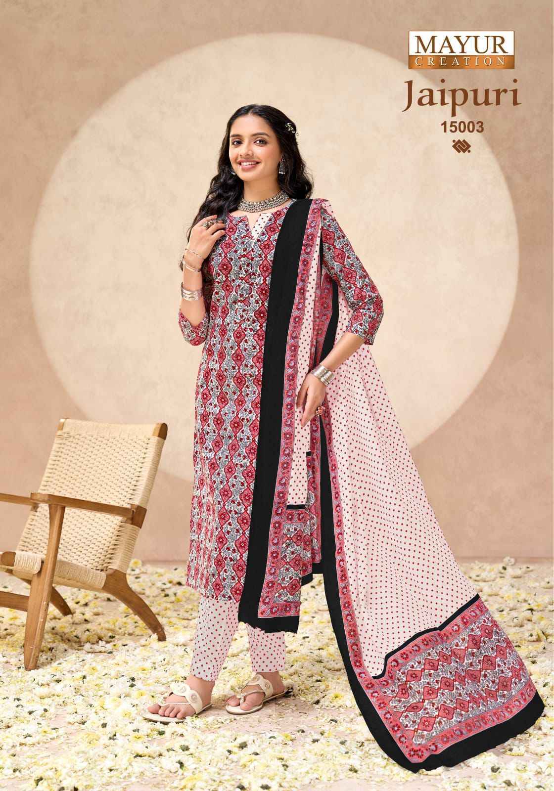 Mayur Creation Jaipuri Vol 15 Readymade Cotton Dress 10 pcs Catalogue