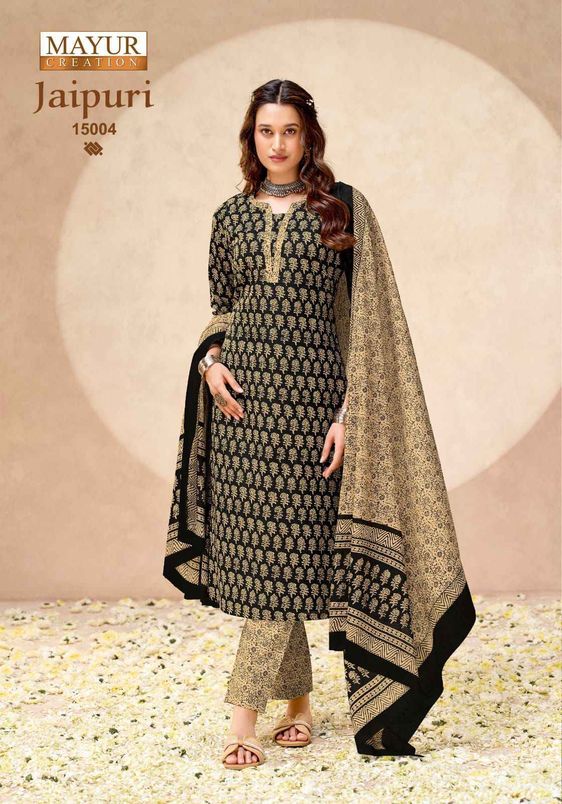 Mayur Creation Jaipuri Vol 15 Readymade Cotton Dress 10 pcs Catalogue